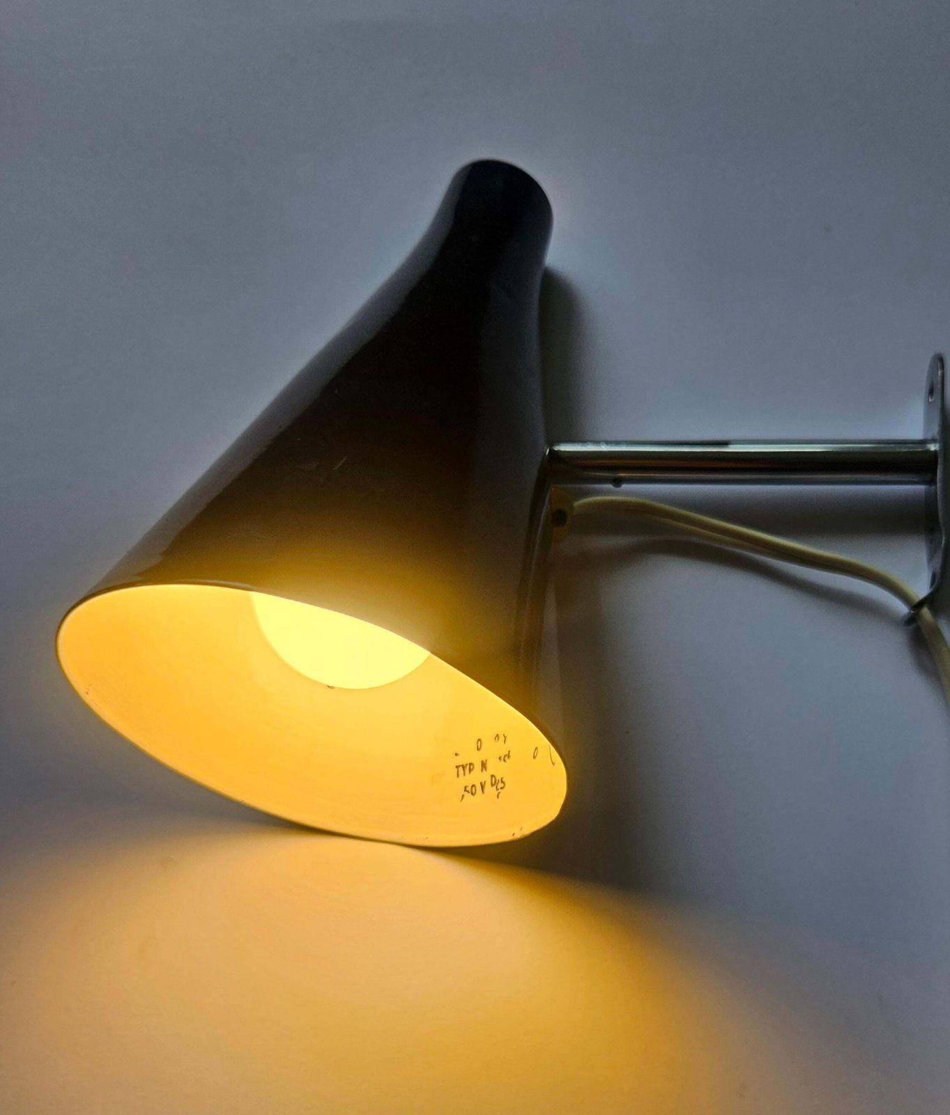 Rare Black Midcentury Adjustable Wall Lamp In Style Of Stilnovo, Lidokov, 1960s photo for sale