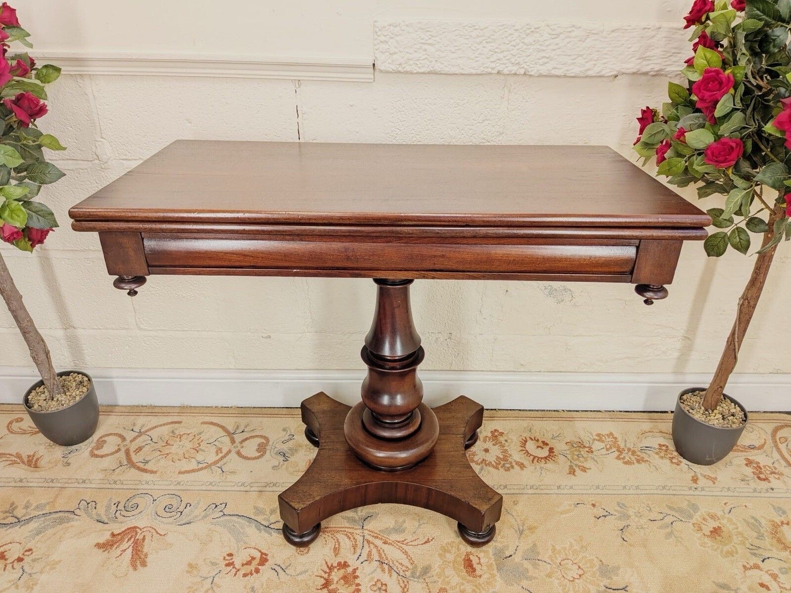 Victorian Mahogany Flip Top Tea Table