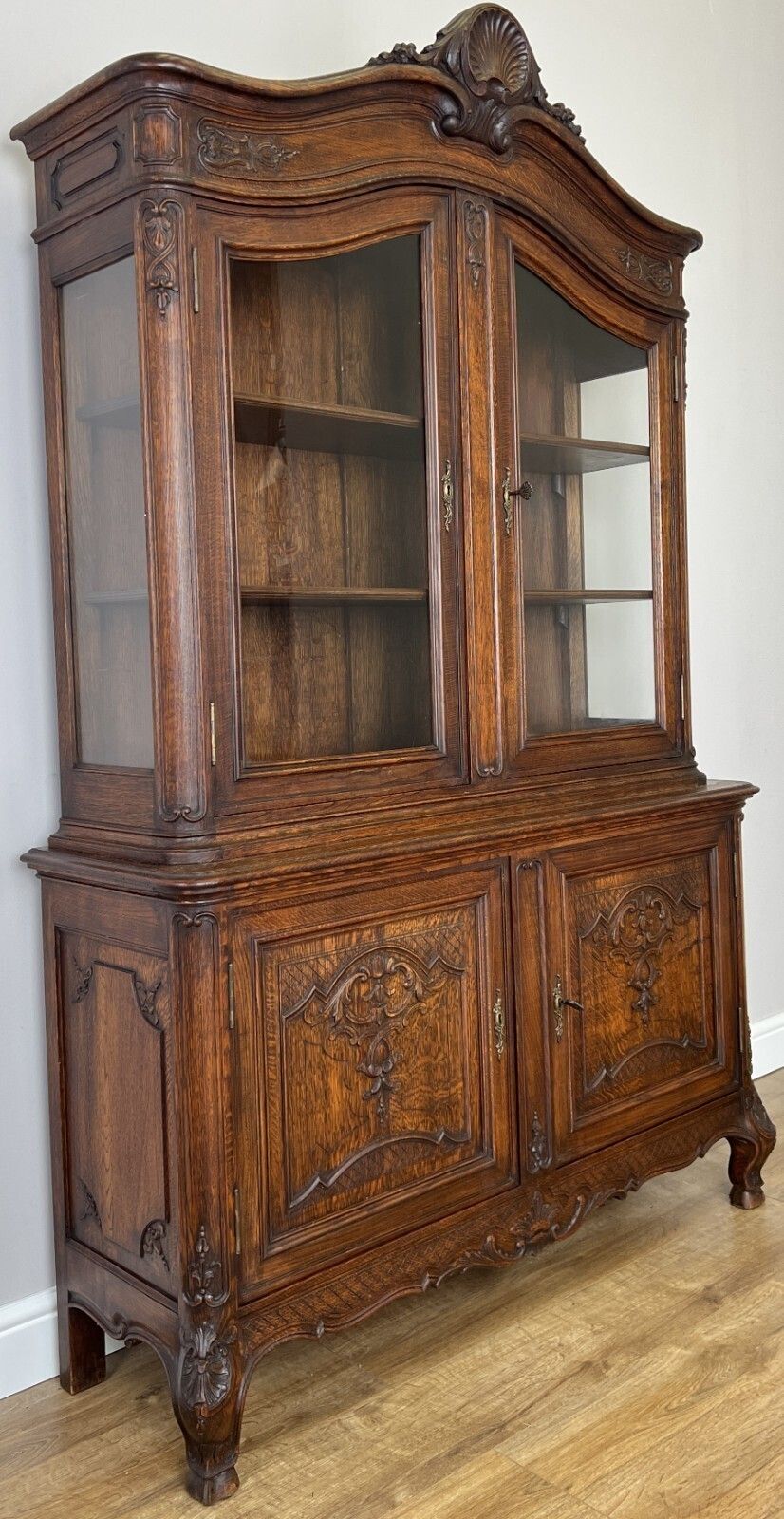 Bookcase Antique French Louis XVI Oak Display Cabinet Carved Sideboard Lot 6149 photo Furniture