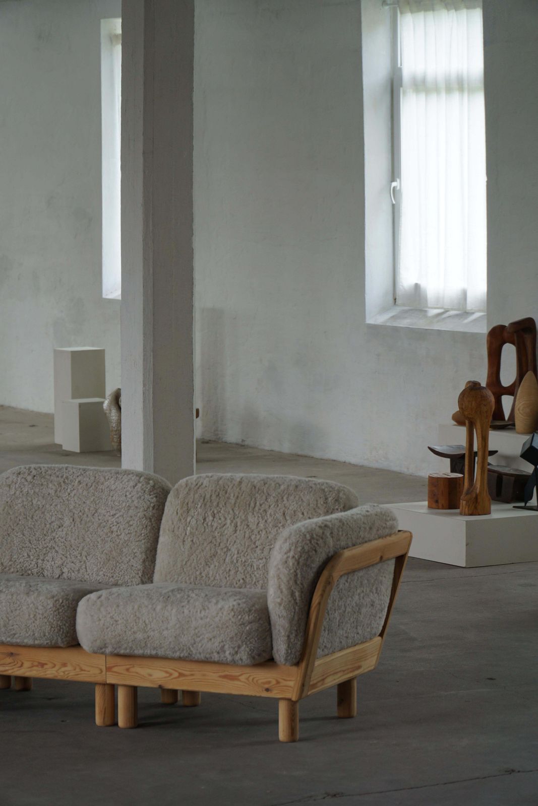Danish Modern, Three Seater Sofa In Pine & Lambswool, Late 20th Century, 1980s photo 4938.0