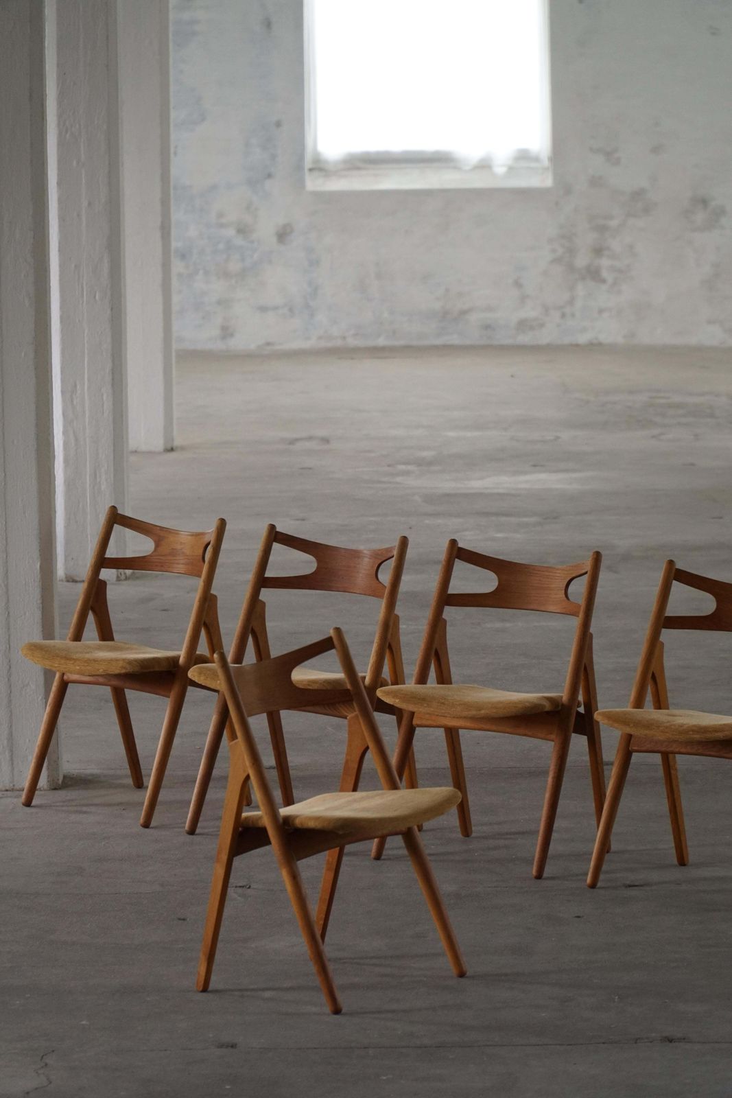Furniture Set Of 6 Danish Ch29 Dining Chairs By Hans J. Wegner For Carl Hansen & Søn, 1951 photo
