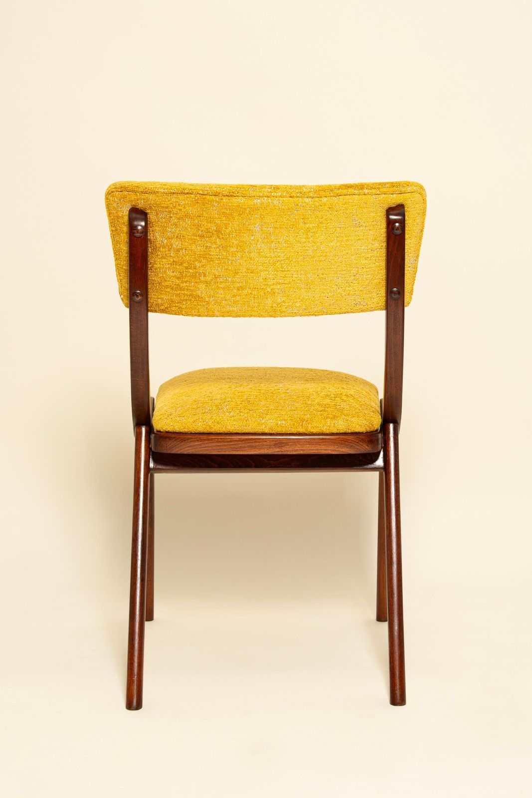 Midcentury Modern Bumerang Chair, Yellow Spiriti Jacquard   Dedar, Poland, 1960s photo vinterior