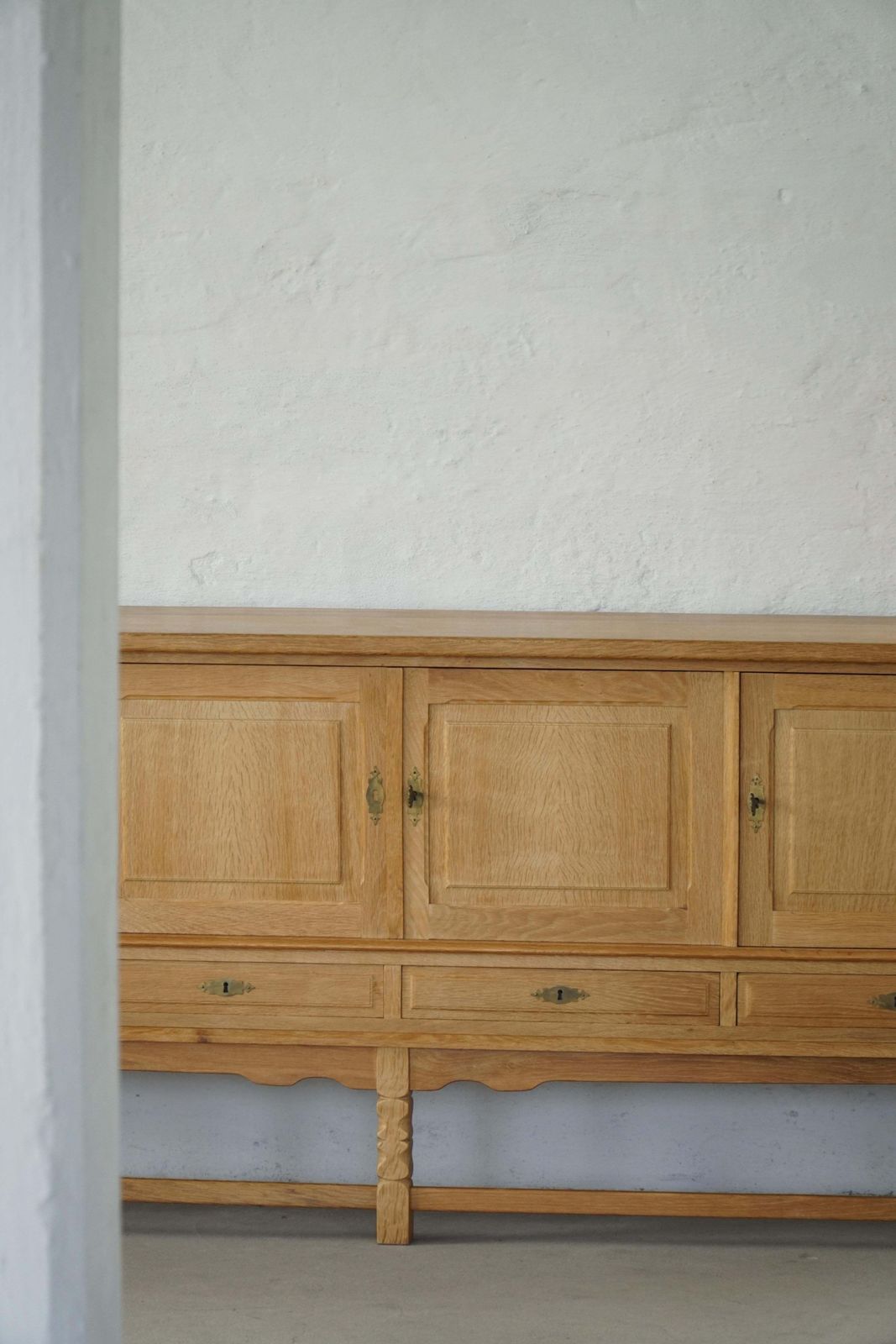 Low Brutalist Sideboard In Oak, Danish Mid Century, Henning Kjærnulf, 1960s photo furniture