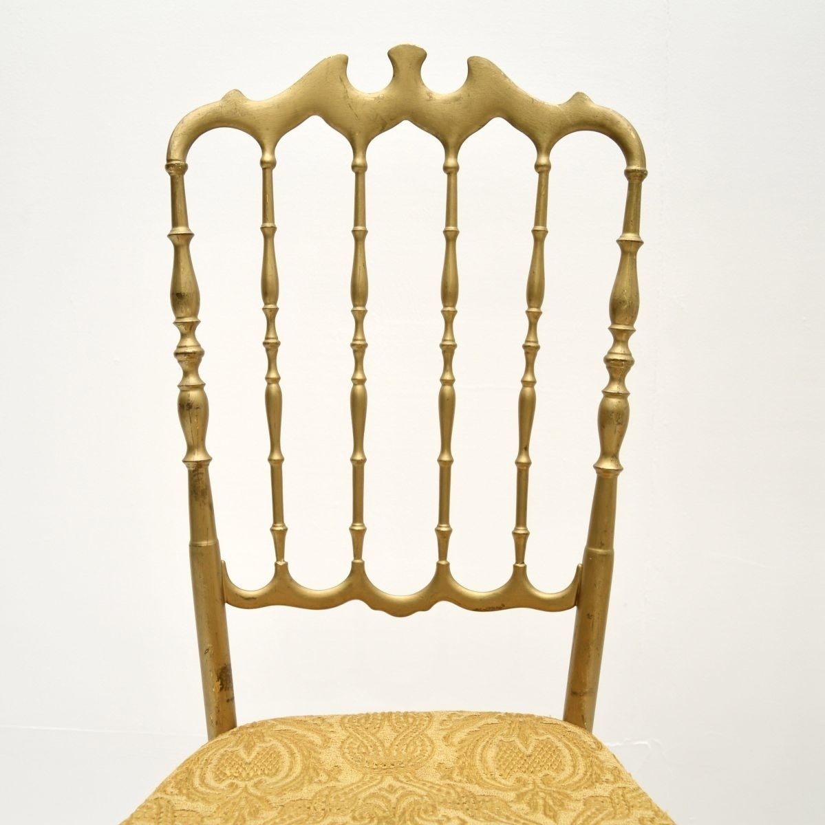 Pair Of Vintage Italian Chiavari Dining Chairs In Solid Brass photo for sale