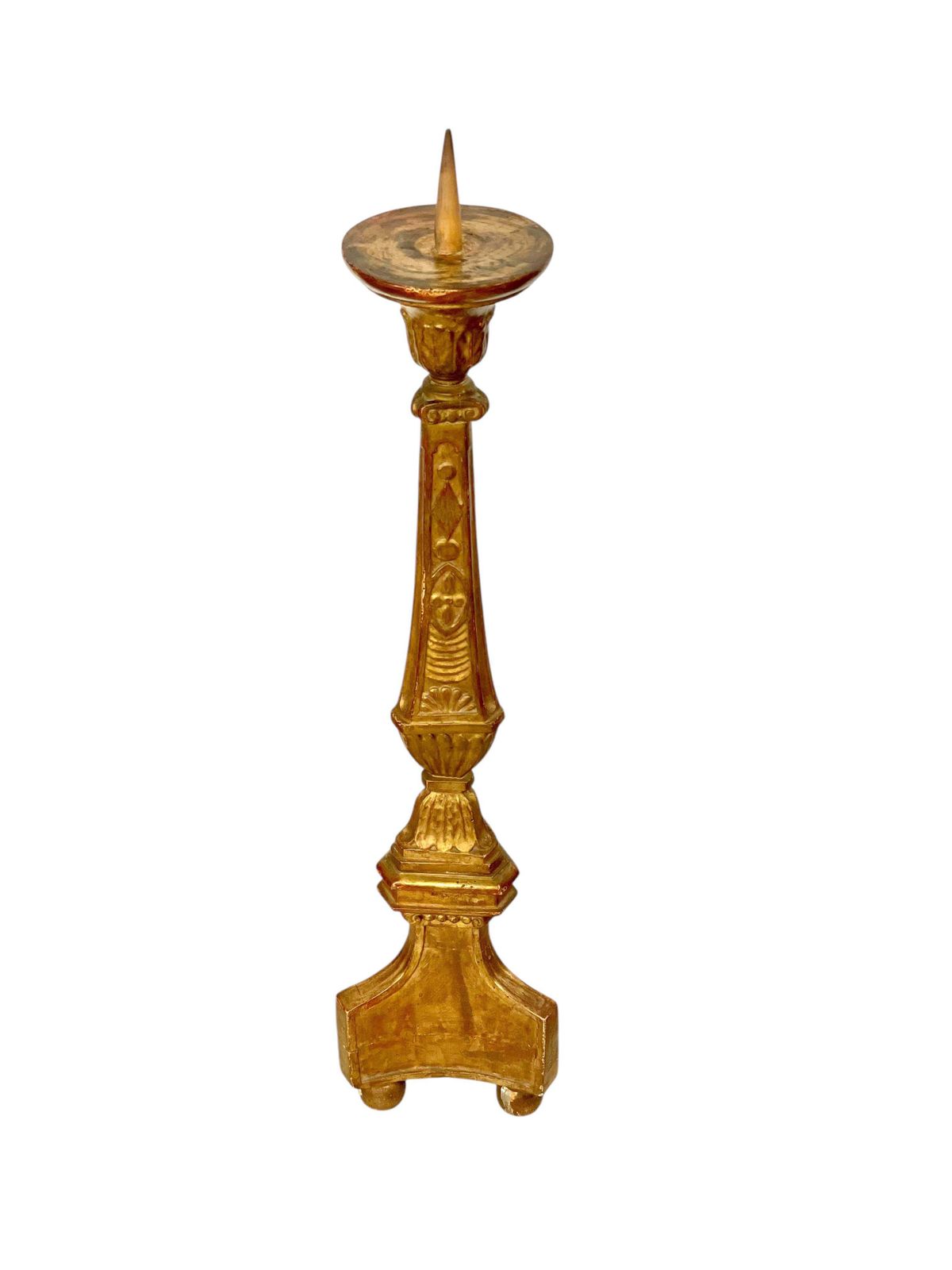 Home Decor 18th Century Italian Giltwood Pricket Candlestick, Circa 1760 photo