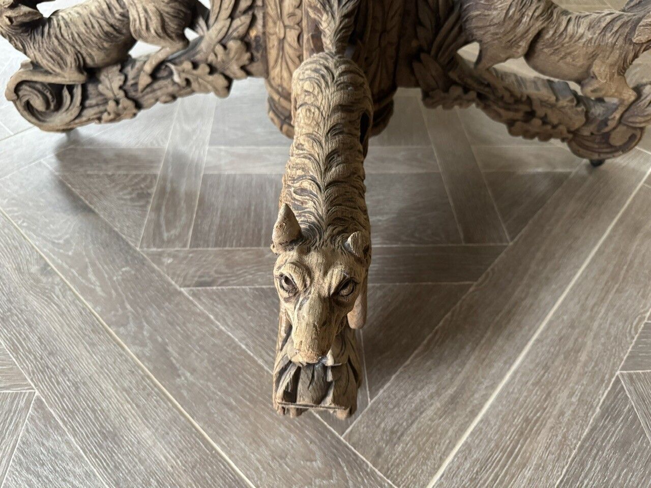 photo buy Important French Oak Hunting Centre Table