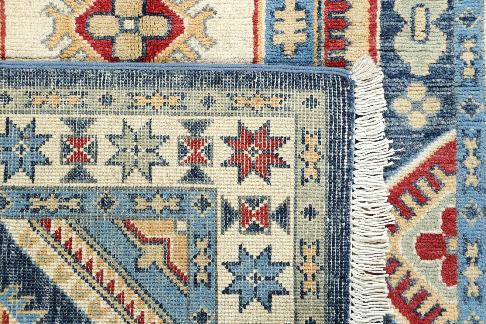 Traditional Kazak Handmade Blue Area Rug 3x5 photo vinterior
