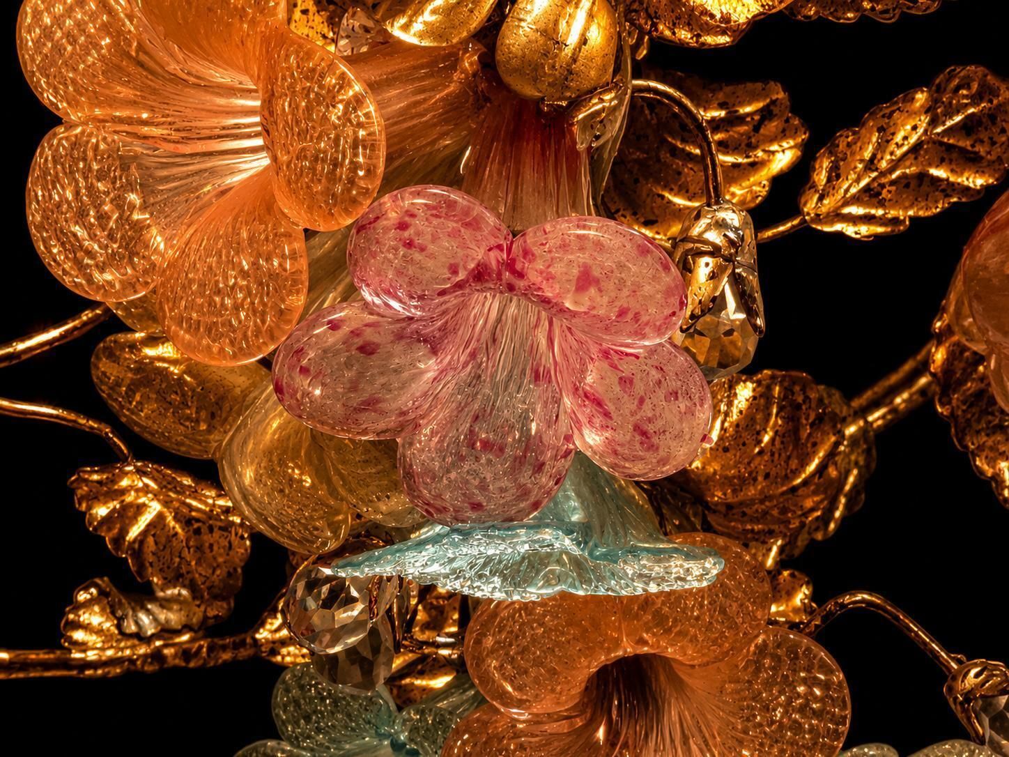 Pink Floreal Murano Chandelier, 1980's photo 2779.0