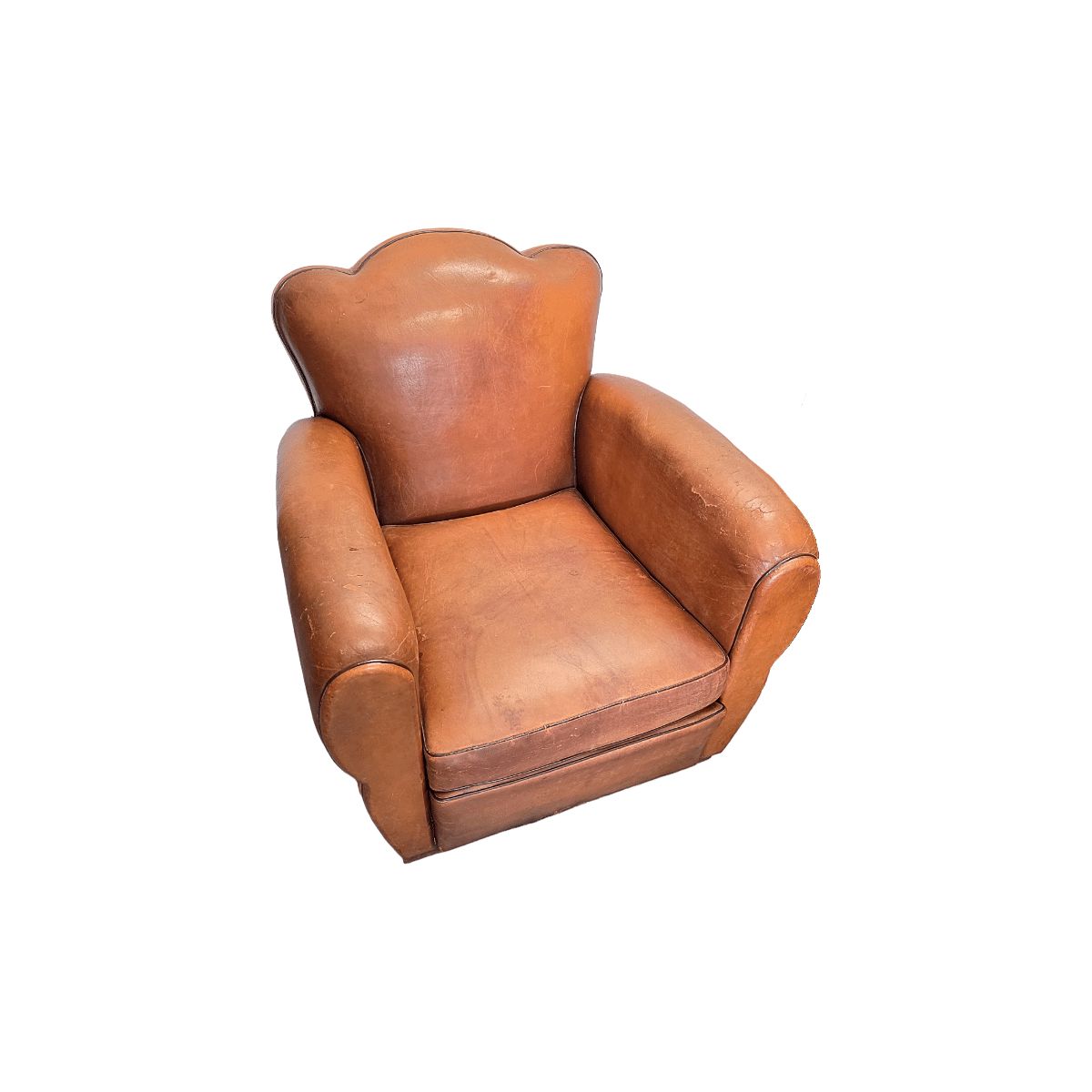 Franse art deco stijl leren club fauteuils, 1950/60s photo furniture