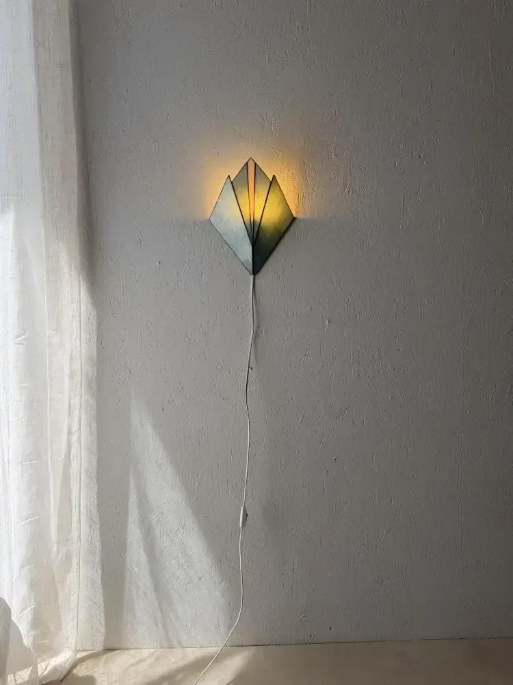 Vintage Stained Glass Wall Lamp From The 1970s photo 340.0