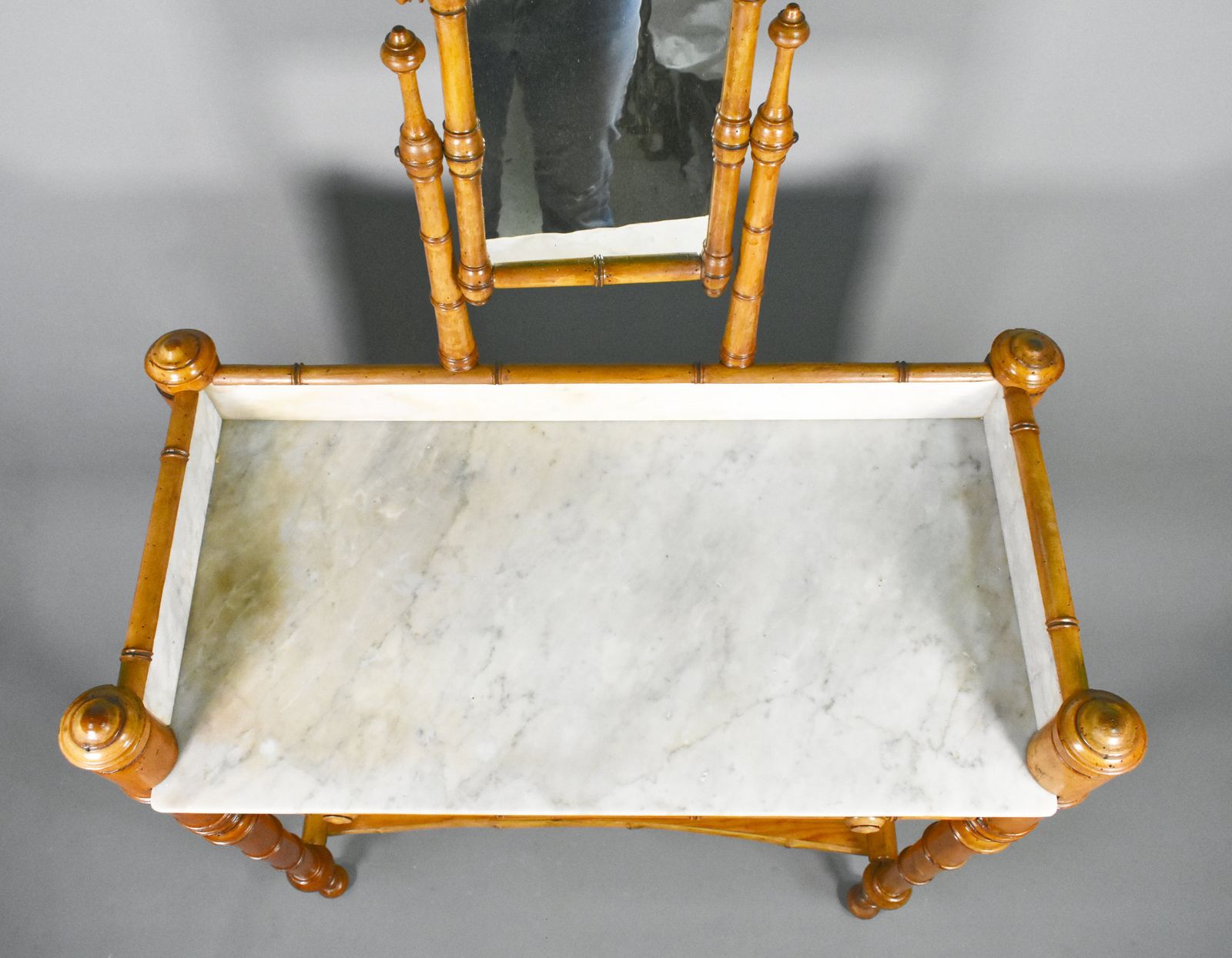Antique French Faux Bamboo Washstand   Napoleon III Style photo 1014.0