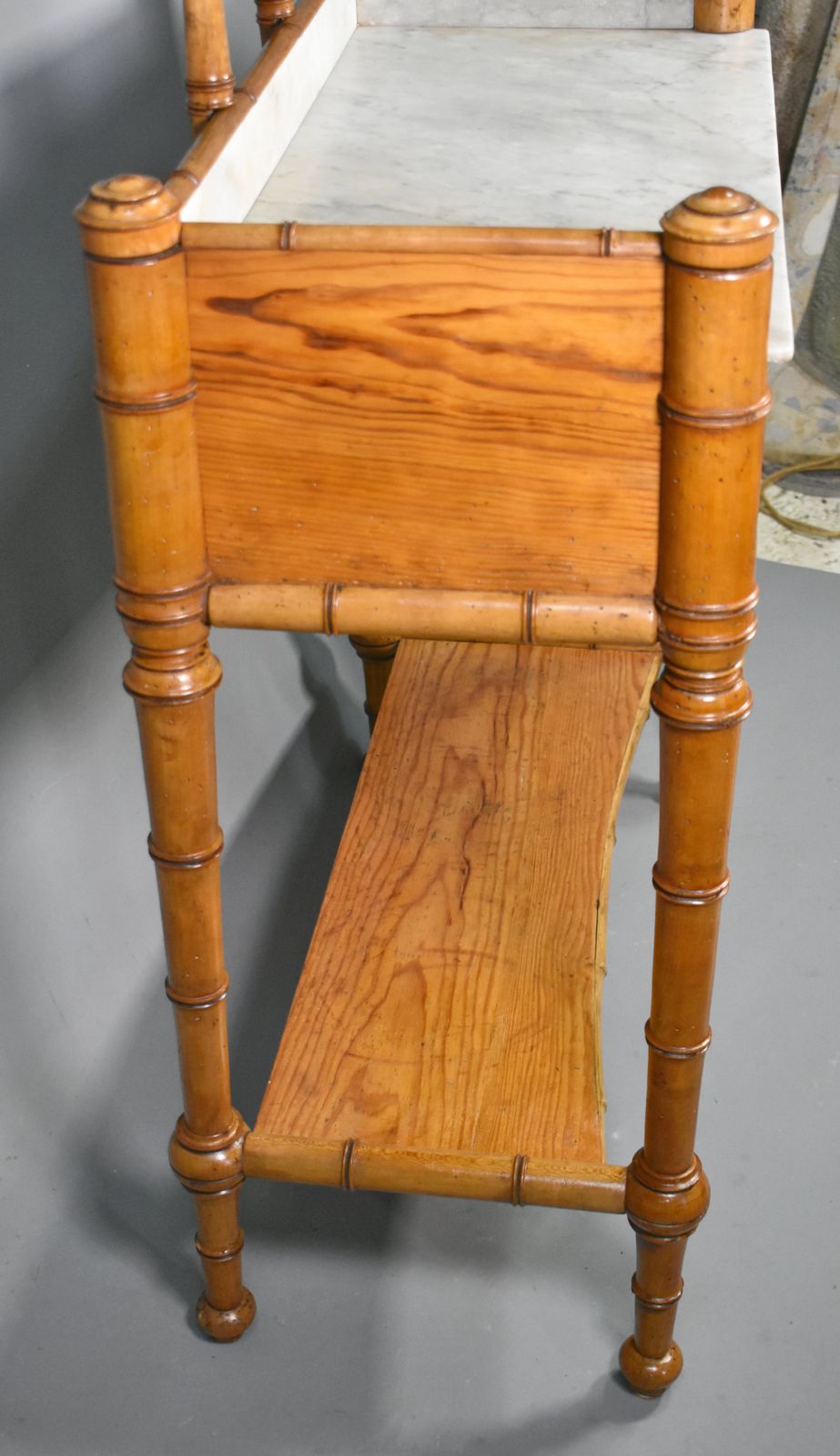 Furniture Antique French Faux Bamboo Washstand   Napoleon III Style photo