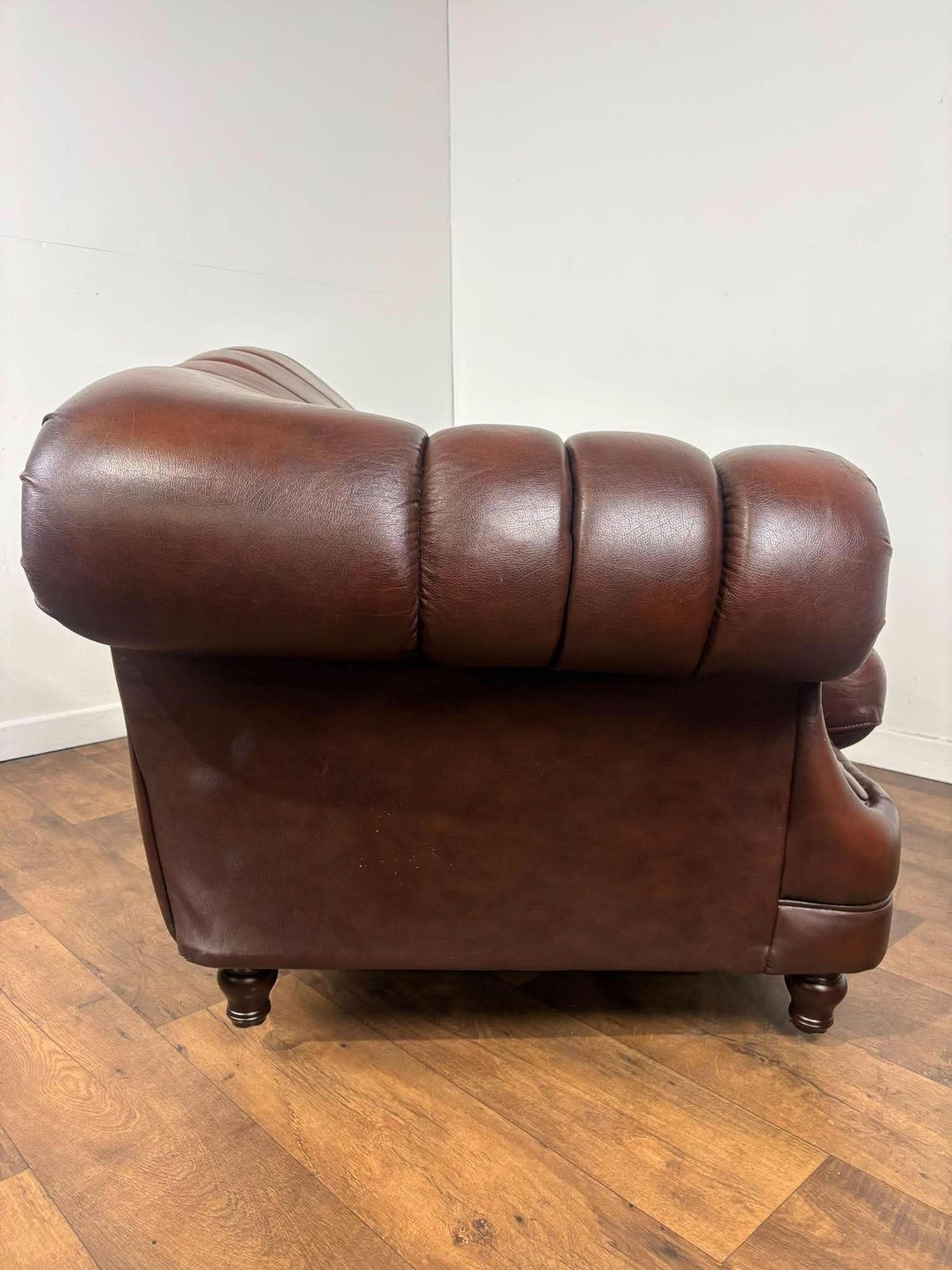 Thomas Lloyd Brown Leather Chesterfield Style Sofa photo furniture