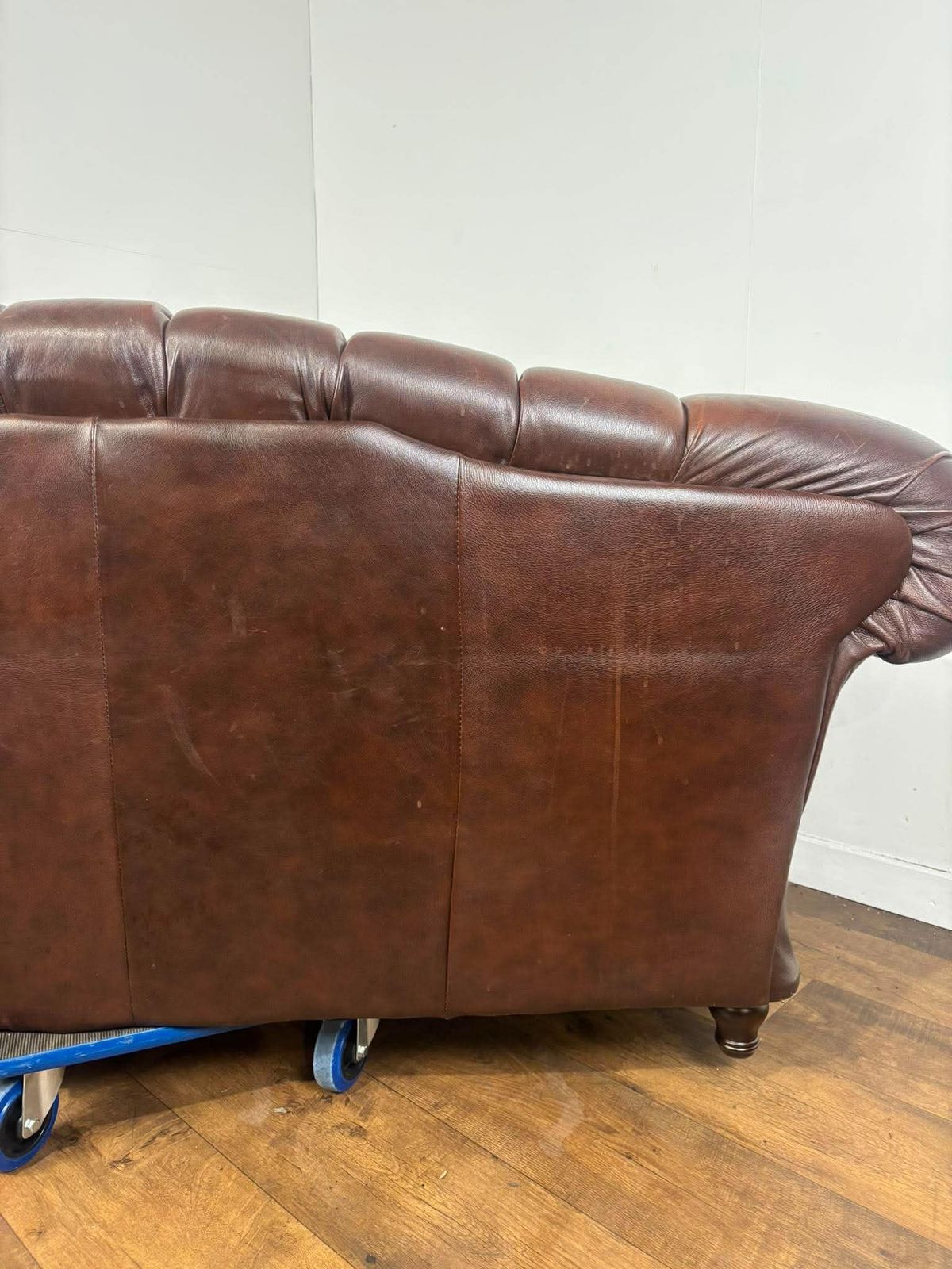 Thomas Lloyd Brown Leather Chesterfield Style Sofa photo buy