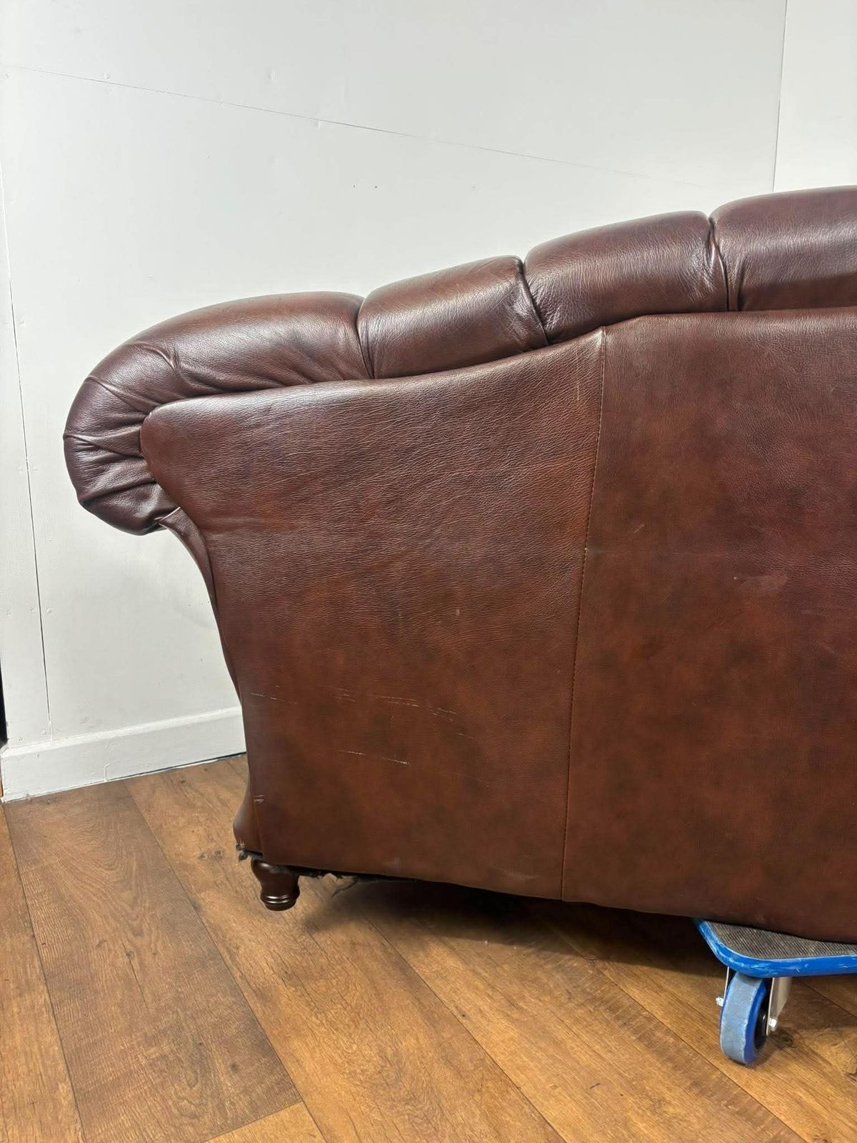 photo for sale Thomas Lloyd Brown Leather Chesterfield Style Sofa