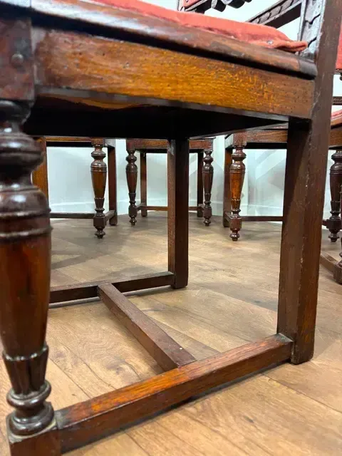 Victorian Set Of Six Carved Oak Dining Chairs photo furniture