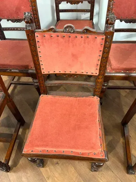 Victorian Set Of Six Carved Oak Dining Chairs photo buy