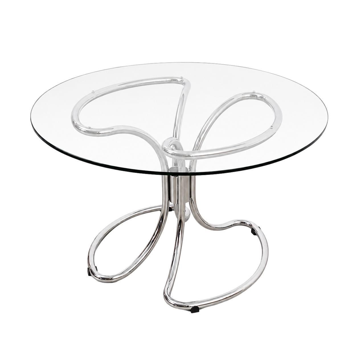 Glass Table, Italian Design, 1970s, Manufactured By Gastone Rinaldi