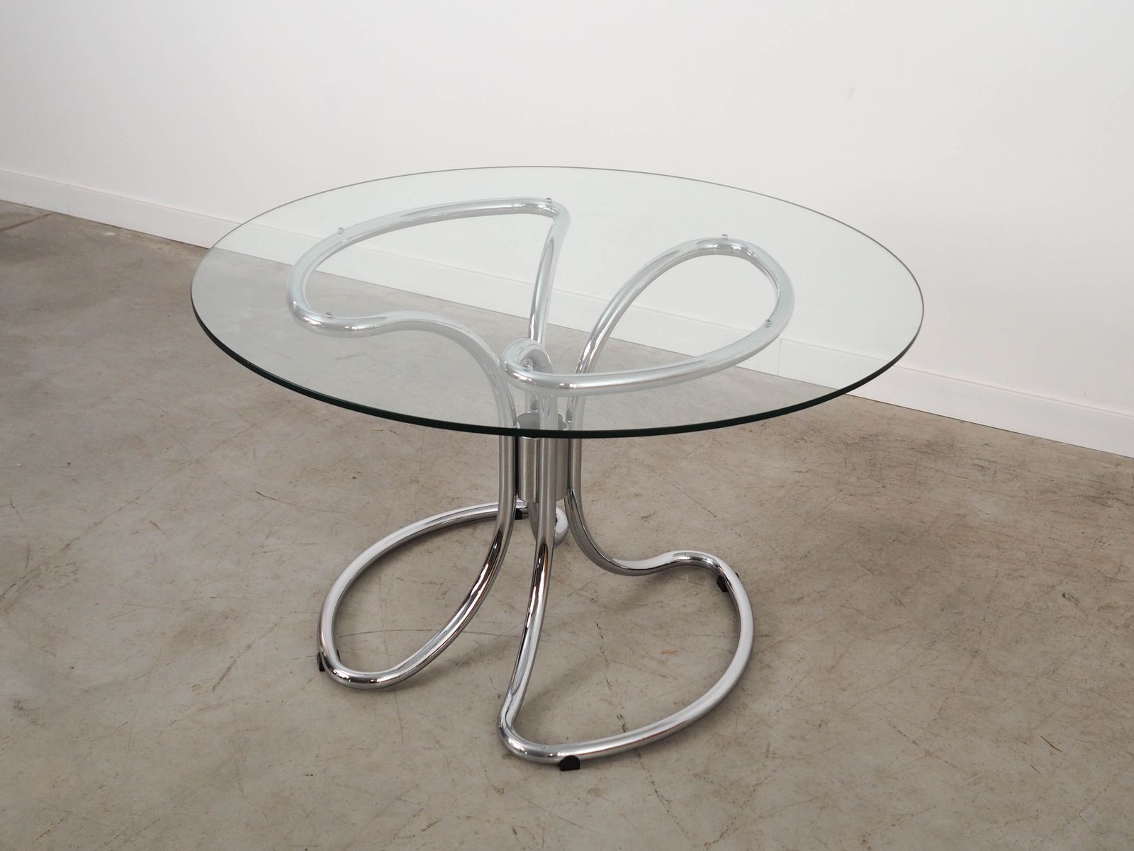 Glazen tafel, Italiaans design, jaren 1970, vervaardigd door Gastone Rinaldi photo 1759.0
