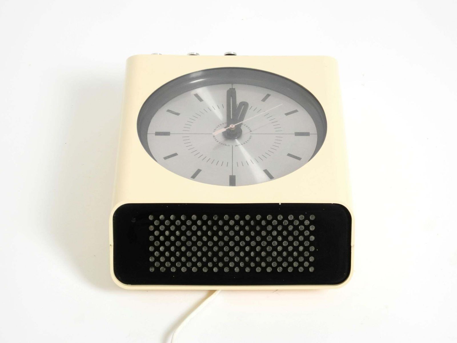 Horloge murale Universum avec radio, années 1970, par Adriano Rampoldi pour Quelle Versand 1 photo vintage