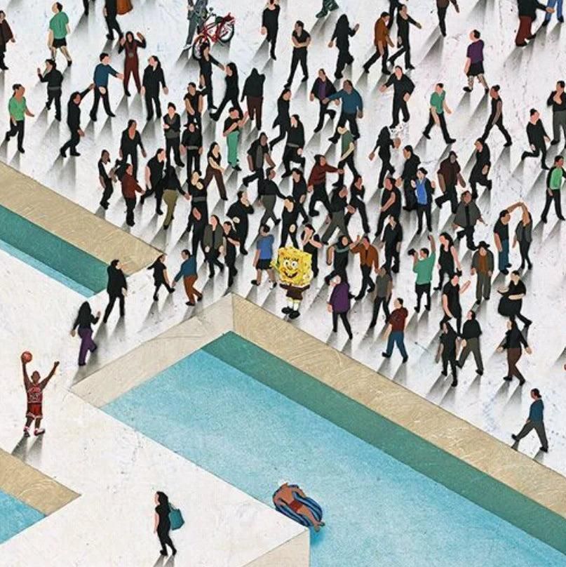 Pool Party   Hand Embellished Canvas Print, Signed Edition Of 95 photo for sale