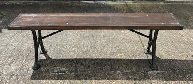 Antique Refurbished John Heywood Of Manchester Cast Iron Base Tram Railway Bench photo furniture