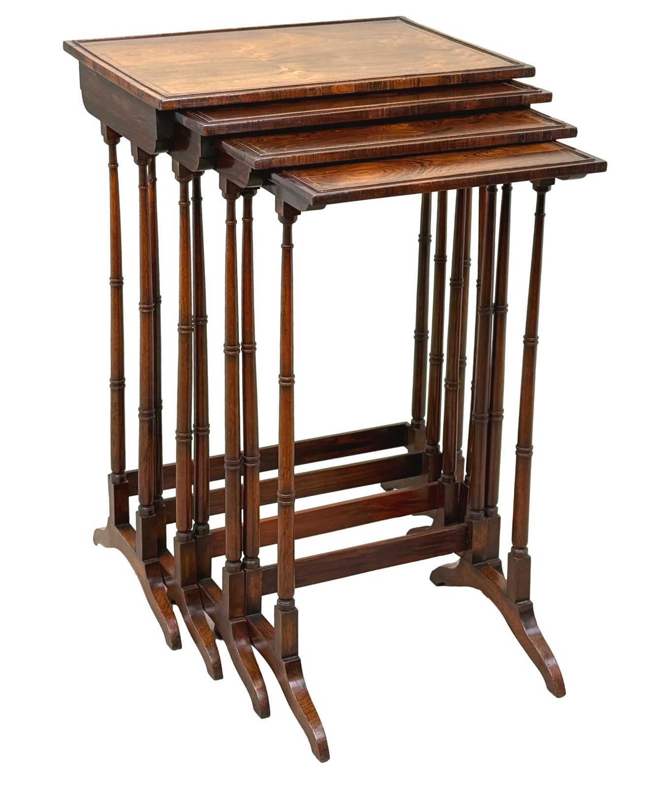 photo buy Fine Quality Regency Rosewood Quartetto Nest Of Four Occasional Tables (England, Circa 1825)