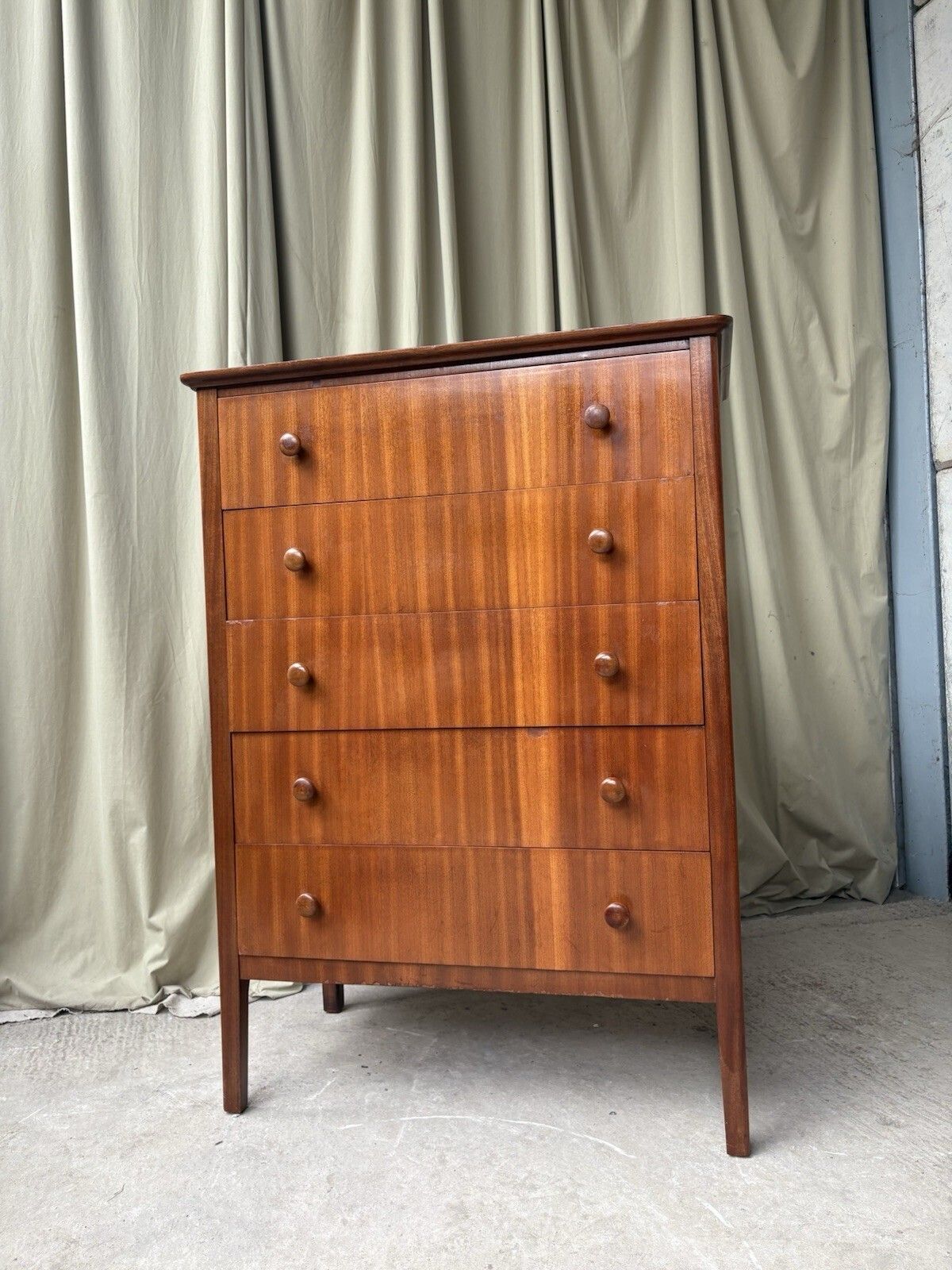 Vtg Mid Century Chest Of Drawers Tallboy Retro Scandi Danish R1200 photo 240.0