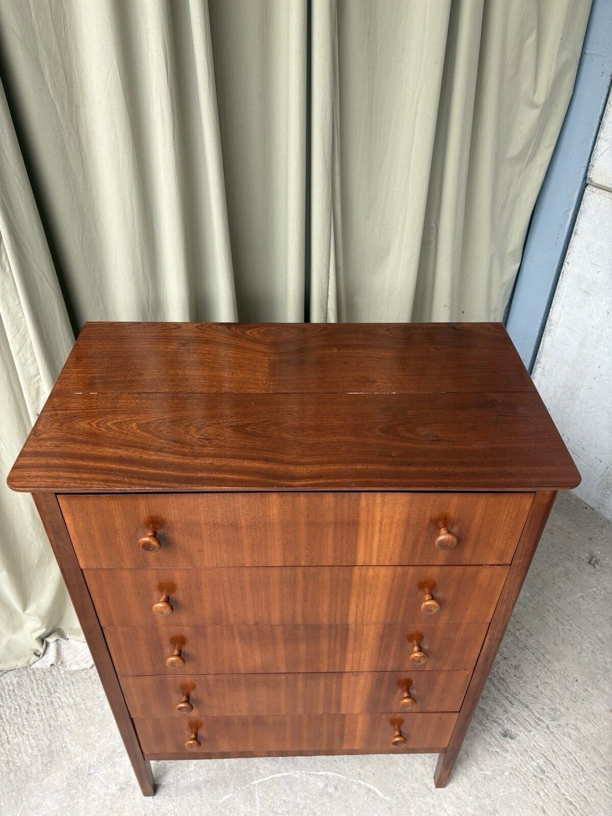 Vtg Mid Century Chest Of Drawers Tallboy Retro Scandi Danish R1200 photo vinterior