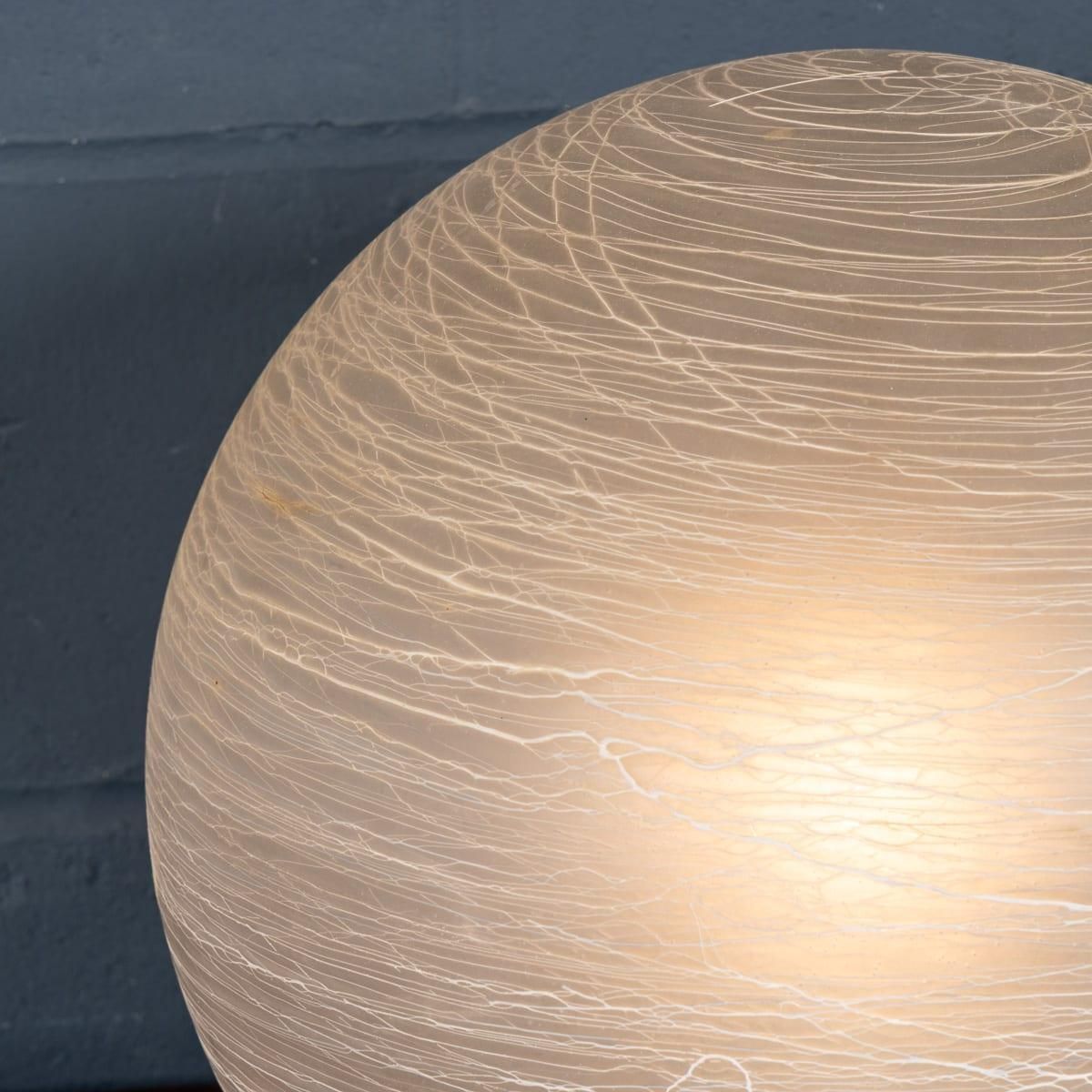 Vintage 20thc Italian Hand Blown Frosted Glass Globe Table Lamp, Murano photo vinterior