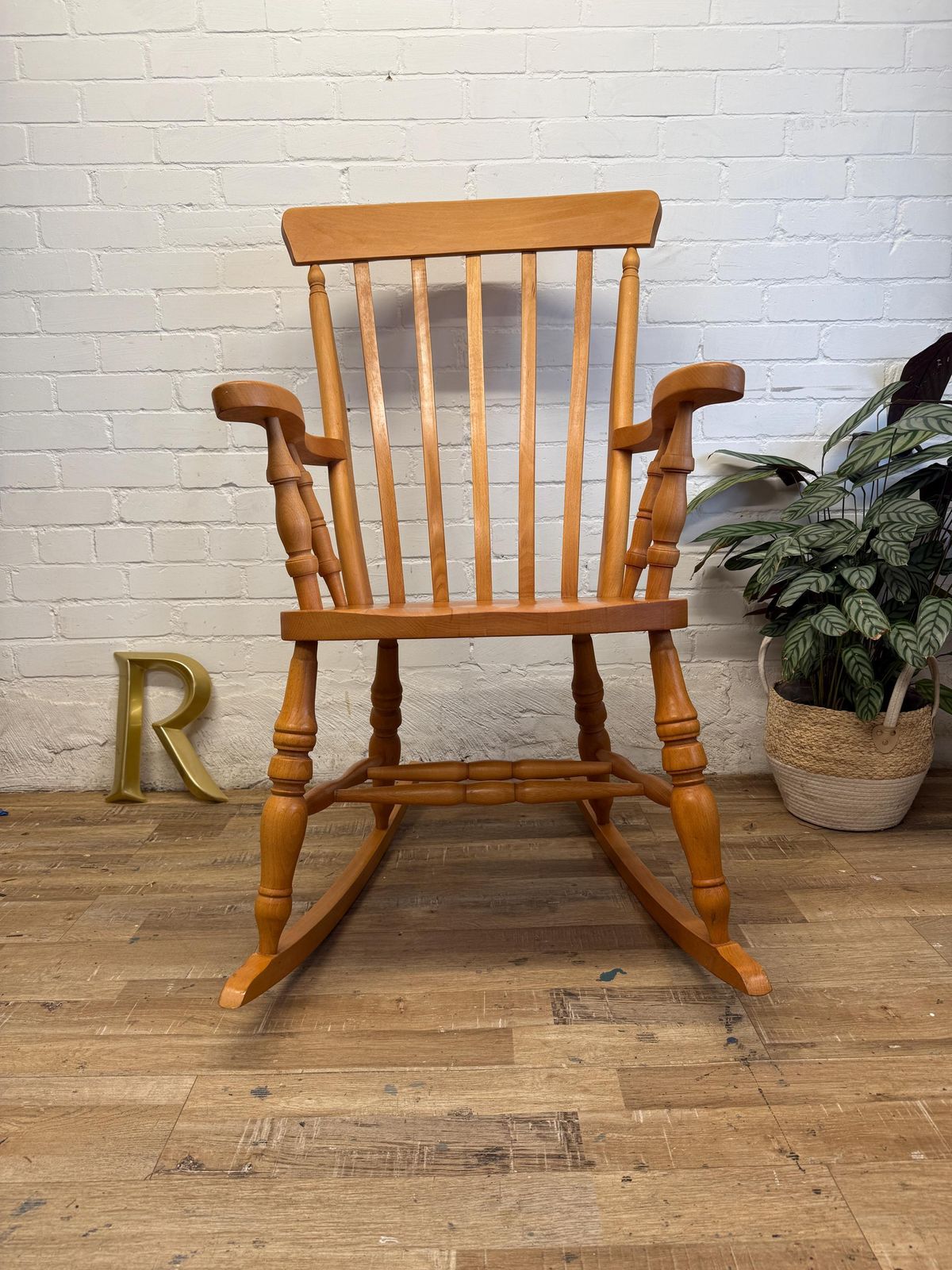 Vintage Cpw Furniture Windsor Rocking Chair – Solid Beech – Made In England. photo for sale