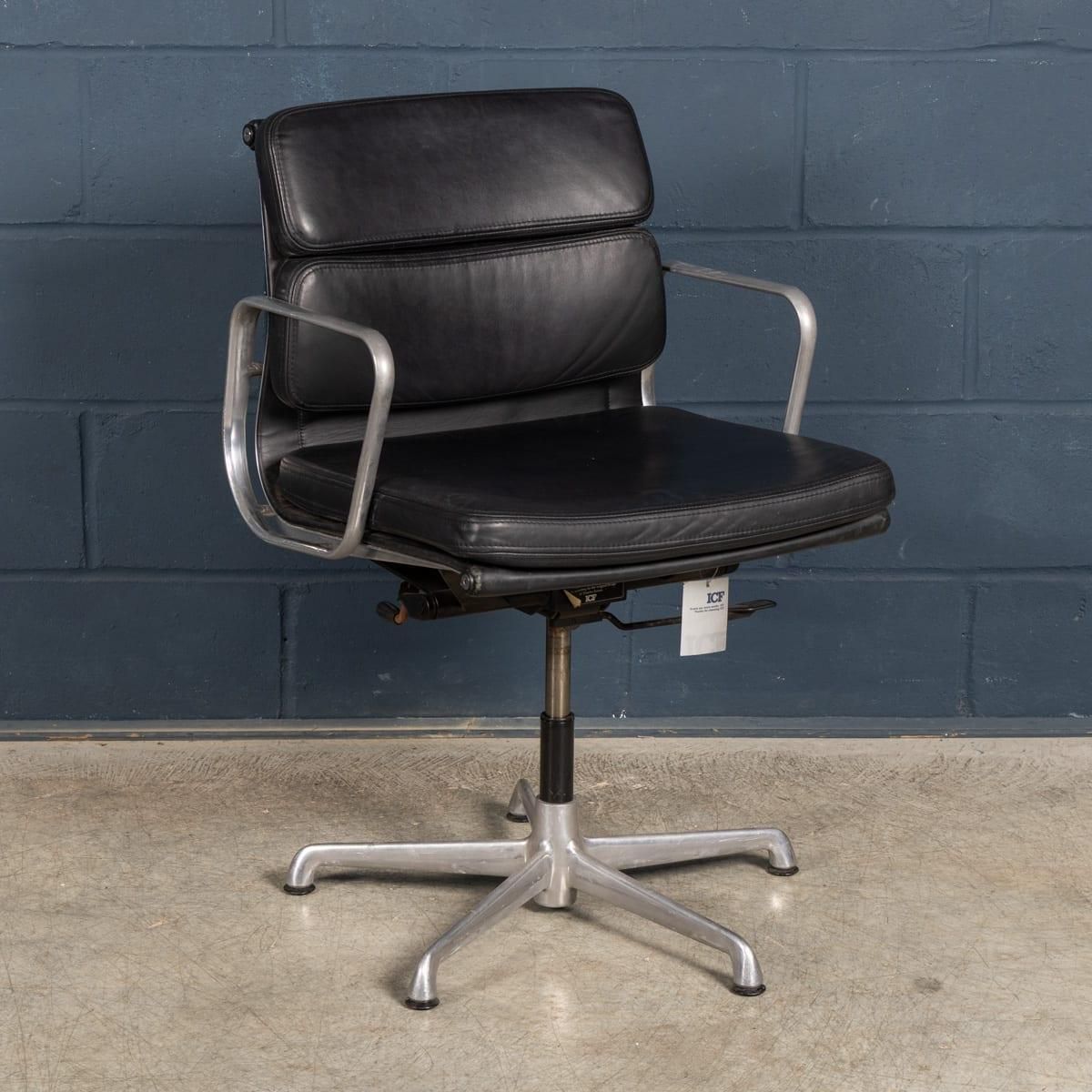 Vintage 20thc Ea217 Chair In Black Leather By Charles And Ray Eames For Icf photo furniture