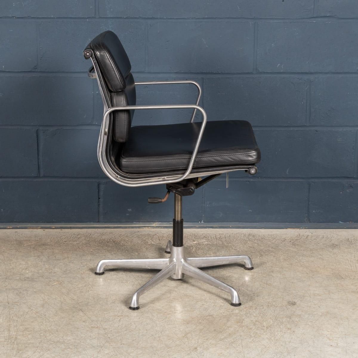 Vintage 20thc Ea217 Chair In Black Leather By Charles And Ray Eames For Icf photo vinterior