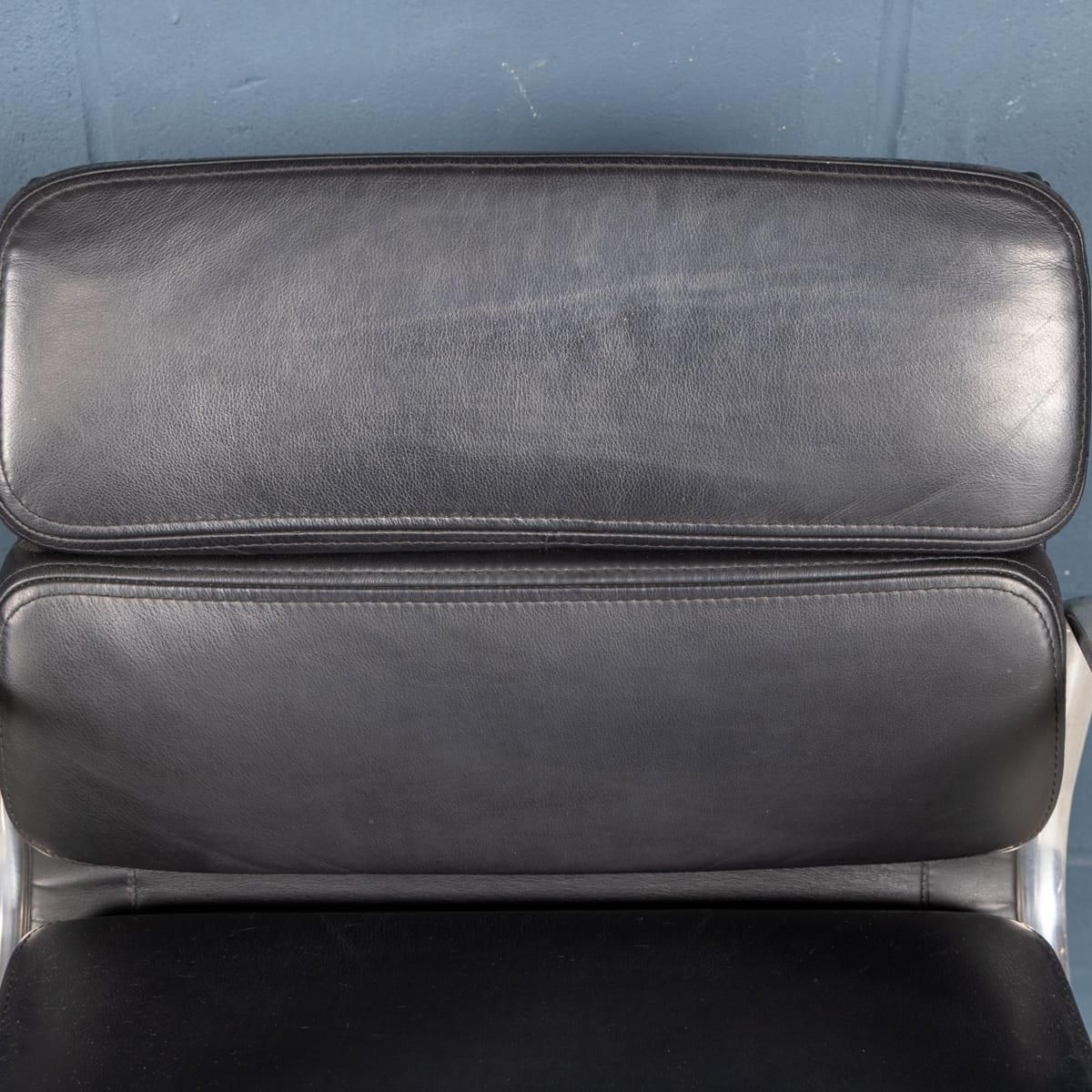 Vintage 20thc Ea217 Chair In Black Leather By Charles And Ray Eames For Icf photo vintage