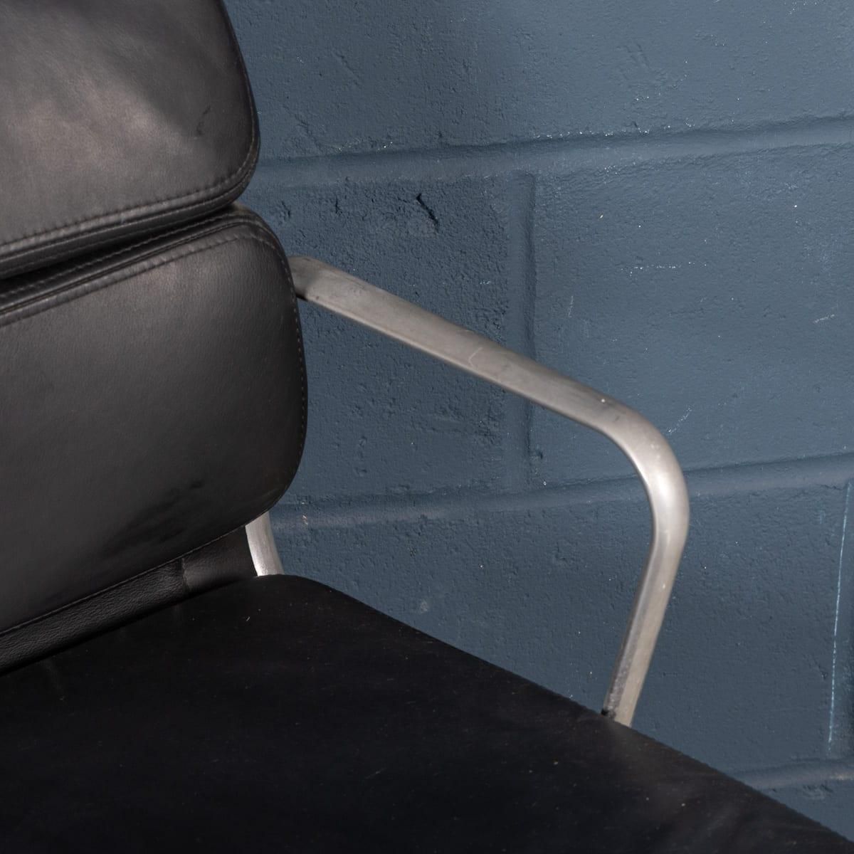 photo for sale Vintage 20thc Ea217 Chair In Black Leather By Charles & Ray Eames For Icf