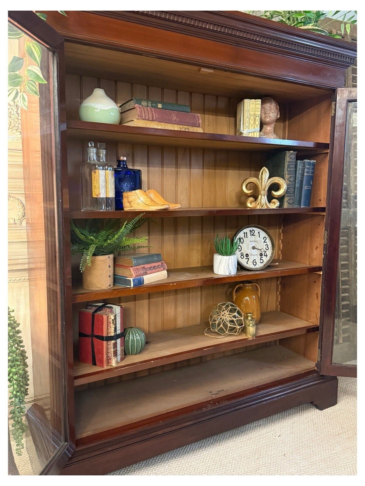 Victorian Glazed Mahogany Bookcase With Adjustable Shelves photo Furniture