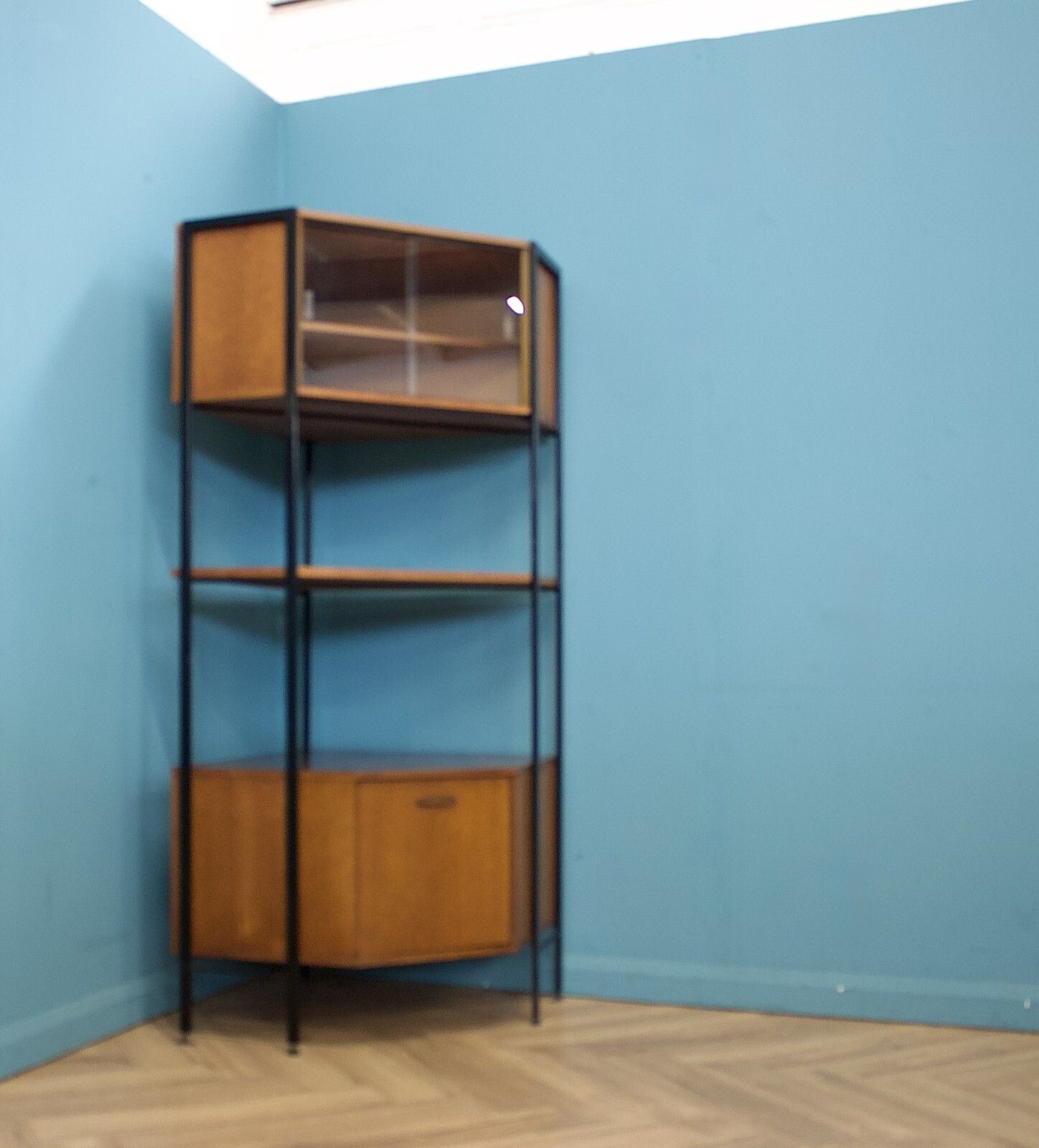 Mid Century Teak Modular Corner Unit Shelving From Avalon, 1960s #1794 photo for sale