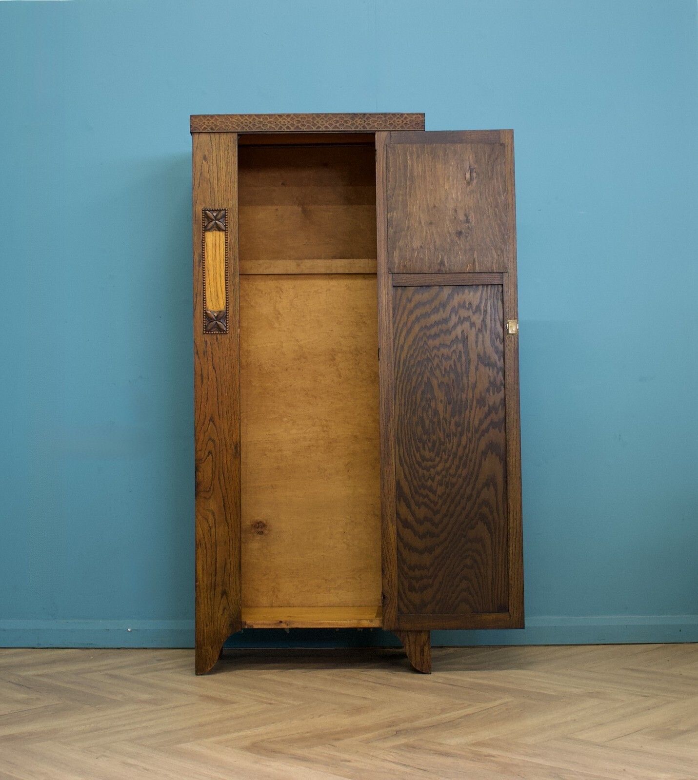 Antique Oak Edwardian Arts And Crafts Wardrobe Hall Cupboard, 1900s #1795 photo for sale