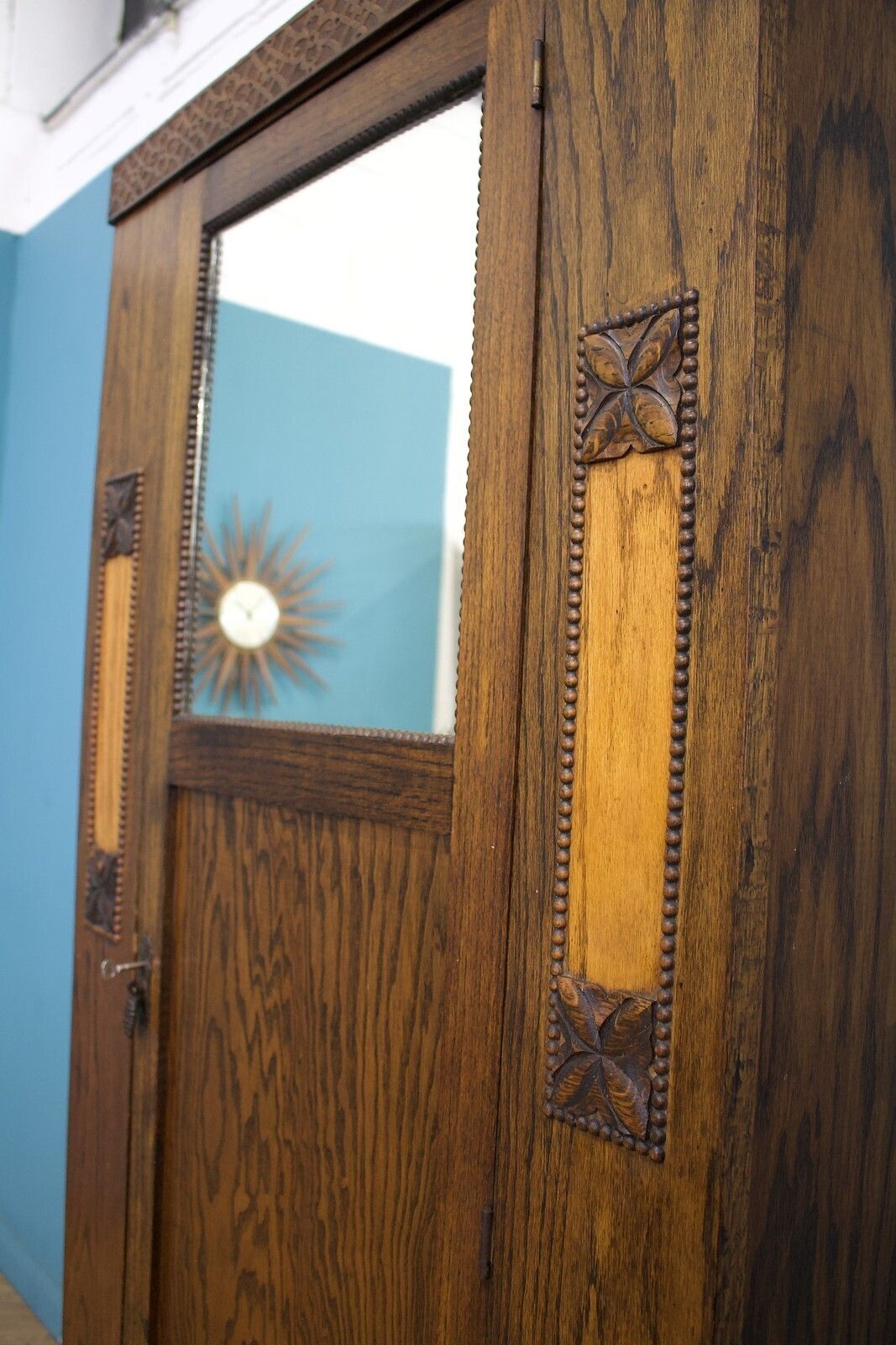 Antique Oak Edwardian Arts And Crafts Wardrobe Hall Cupboard, 1900s #1795 photo buy
