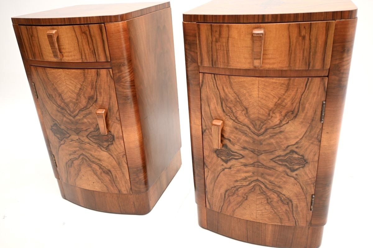 Pair Of Art Deco Walnut Bedside Cabinets. photo Furniture