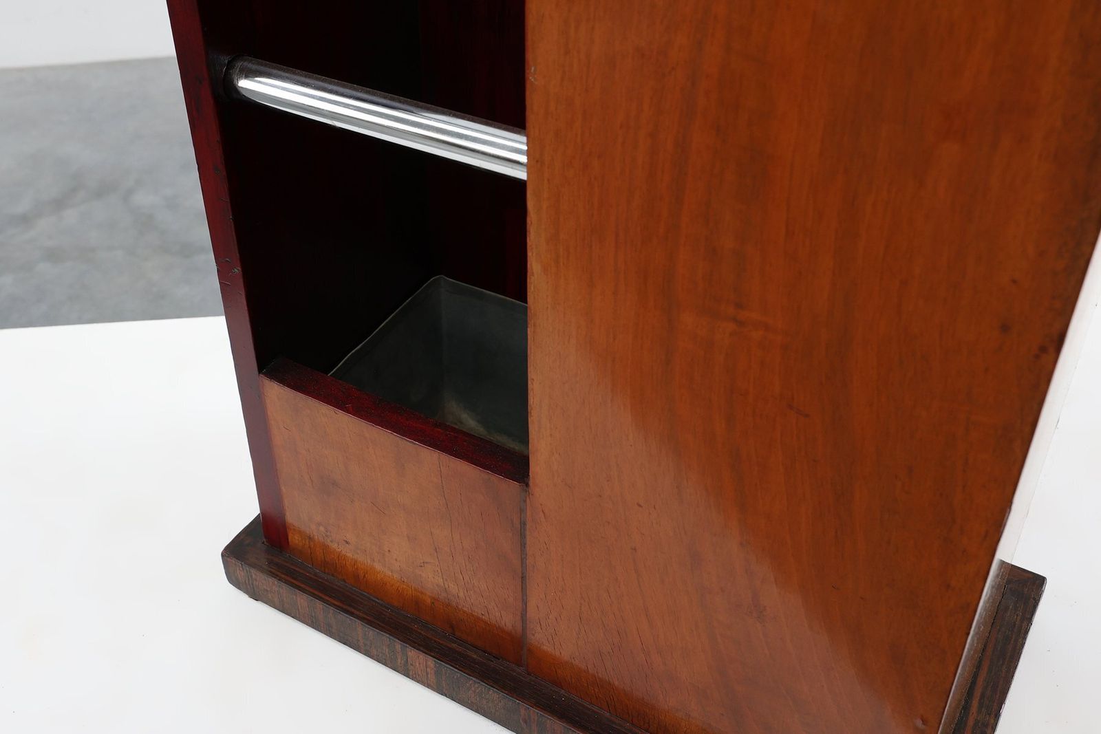 photo furniture Art Deco Early Umbrella Stand In Wood And Metal, France, 1910s