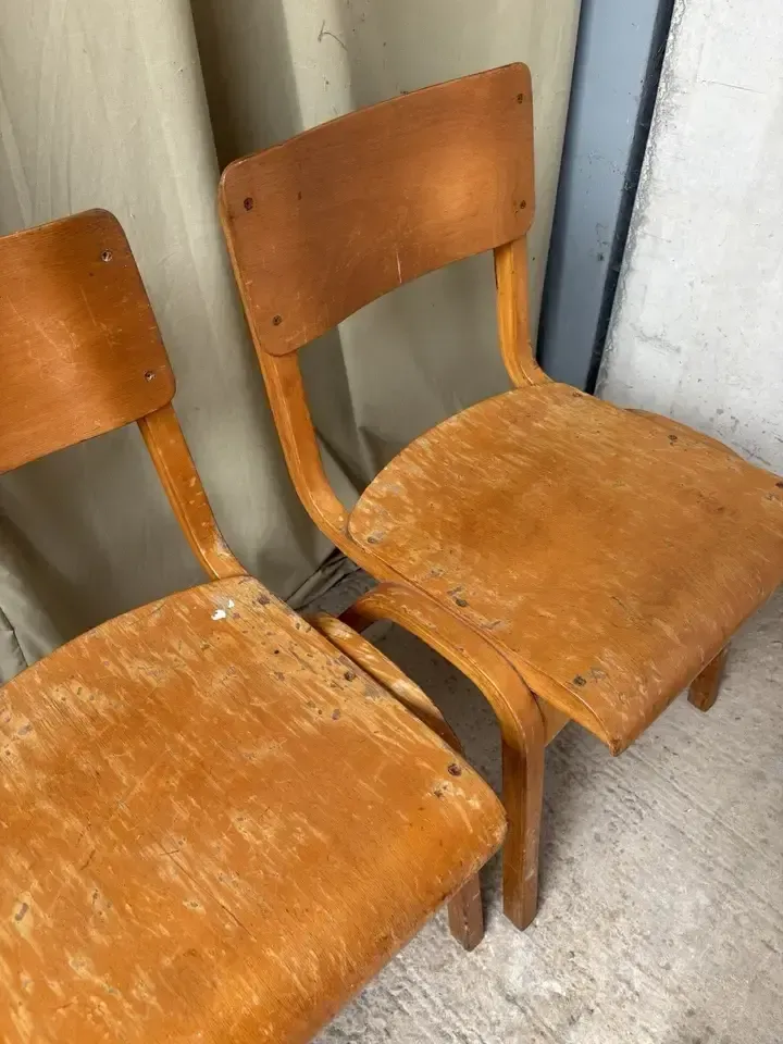 Vtg Mid Century Esavian Esa James Leonard Set Of 6 Stacking Dining Chairs R1204 photo Furniture