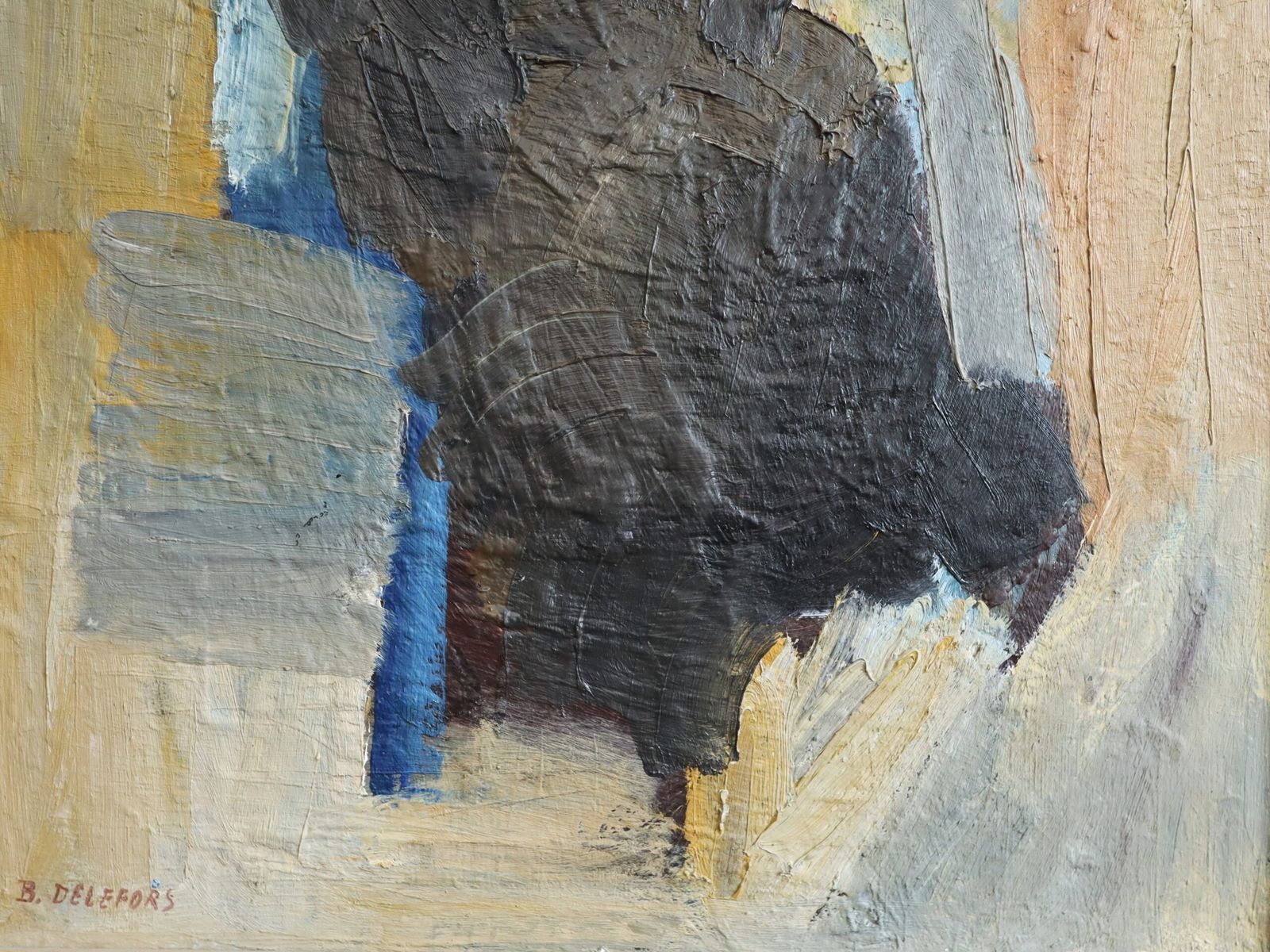 Presence In Shadow. Painting., Mid 20th Century photo for sale