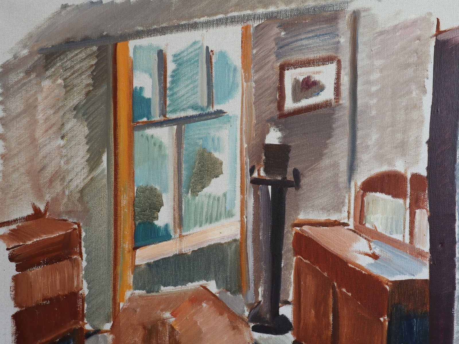 Schilderij van een zonnige salon, midden 20e eeuw photo 517.0
