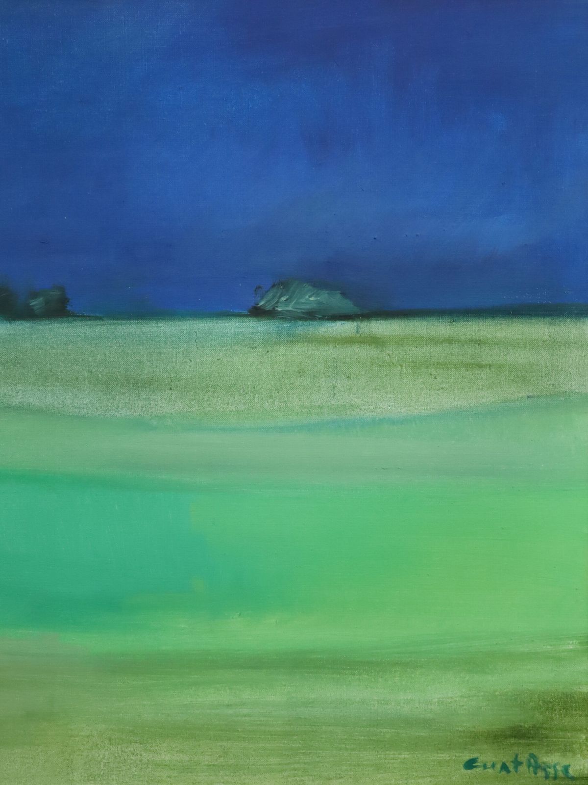 Art Where The Sky Deepens Oil On Canvas. photo