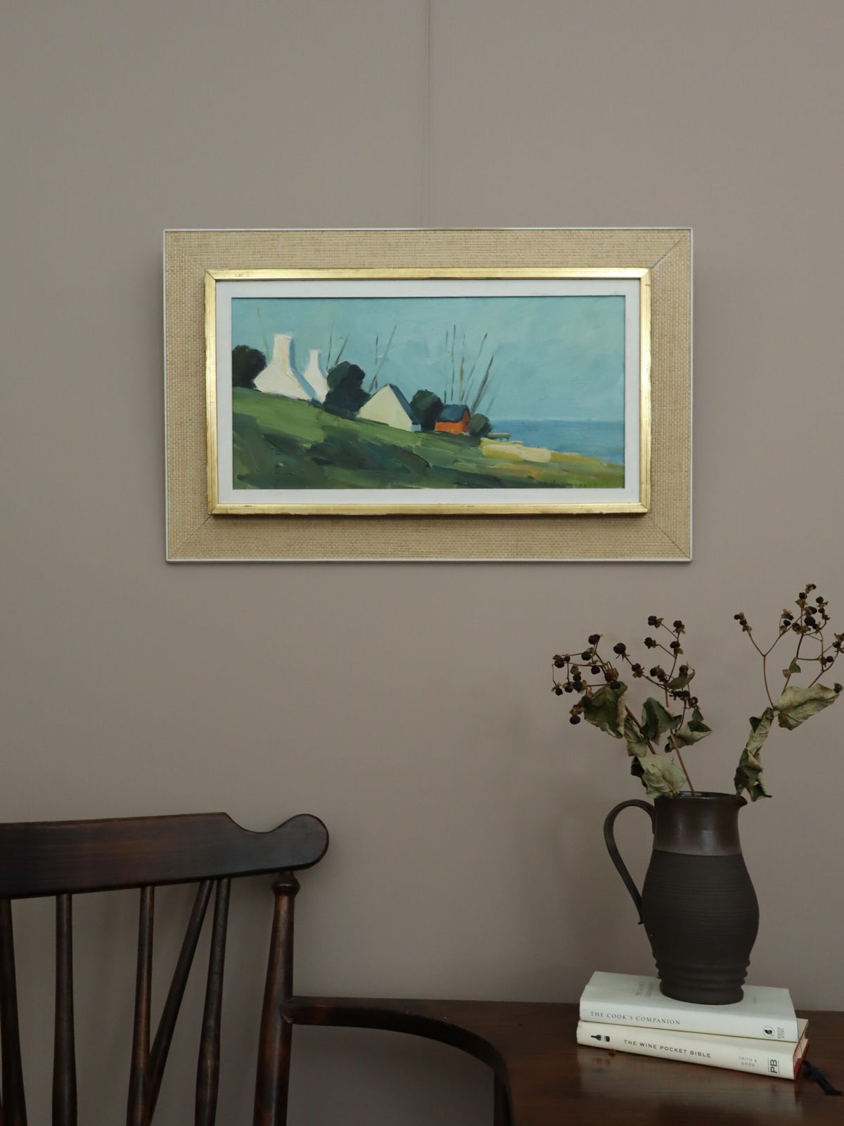 Rode Hut aan de Kust, Olieverf op Doek. photo furniture