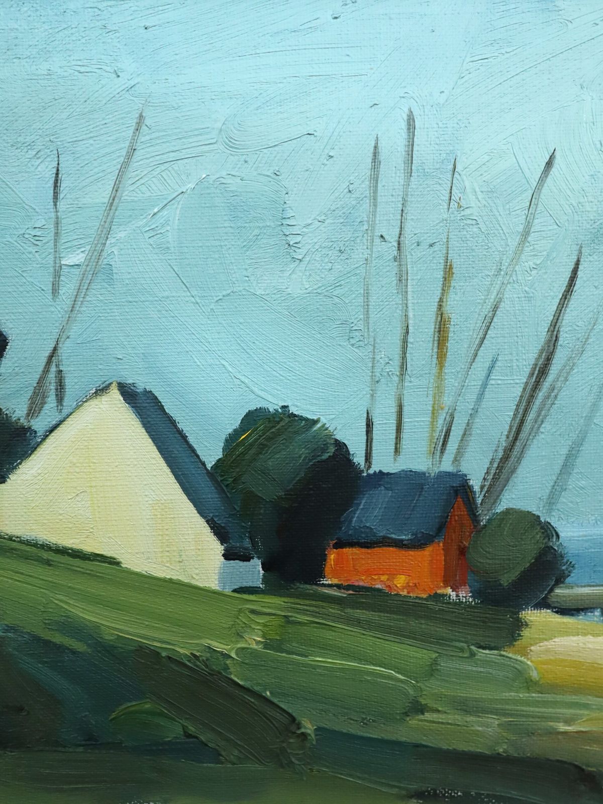 Rode Hut aan de Kust, Olieverf op Doek. photo buy