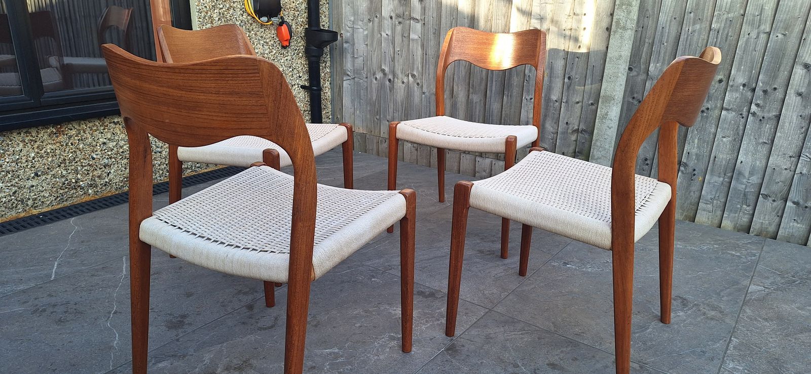 photo for sale 4 Danish Mid Century Niels Moller Chairs