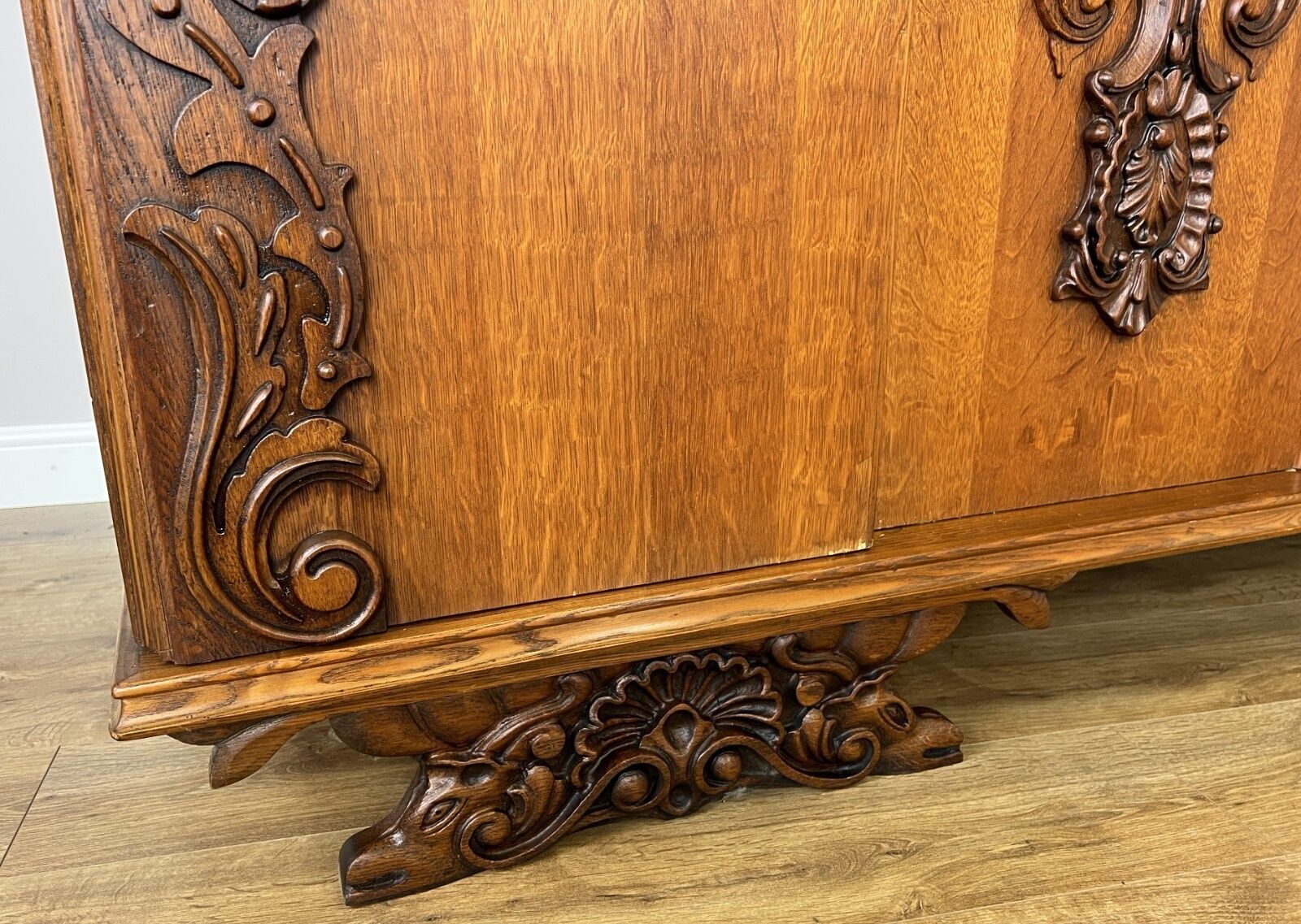 photo for sale Wardrobe Vintage French Style Four Door Carved Armoire Cabinet Lot 6147
