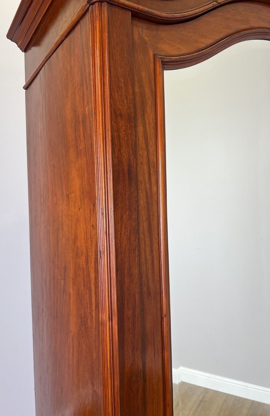 photo furniture Wardrobe Antique French Two Door Mahogany Mirrored Carved Armoire Lot 6152